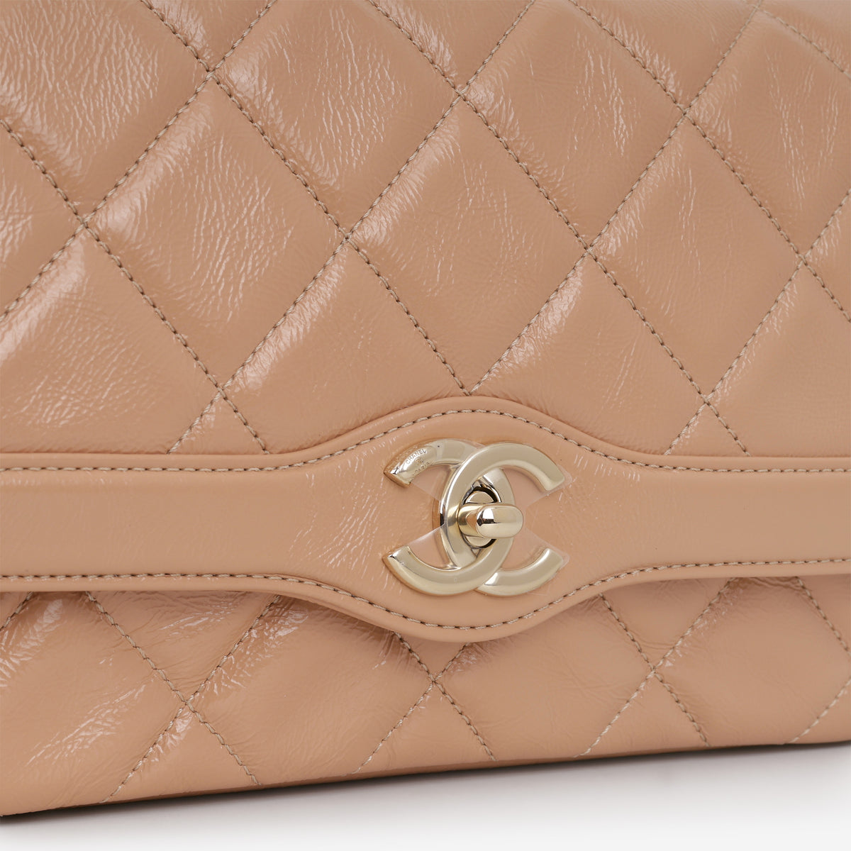 Chanel Hold The Line Flap - Caramel Shiny Crumpled Calfskin | Champagne Gold Hardware