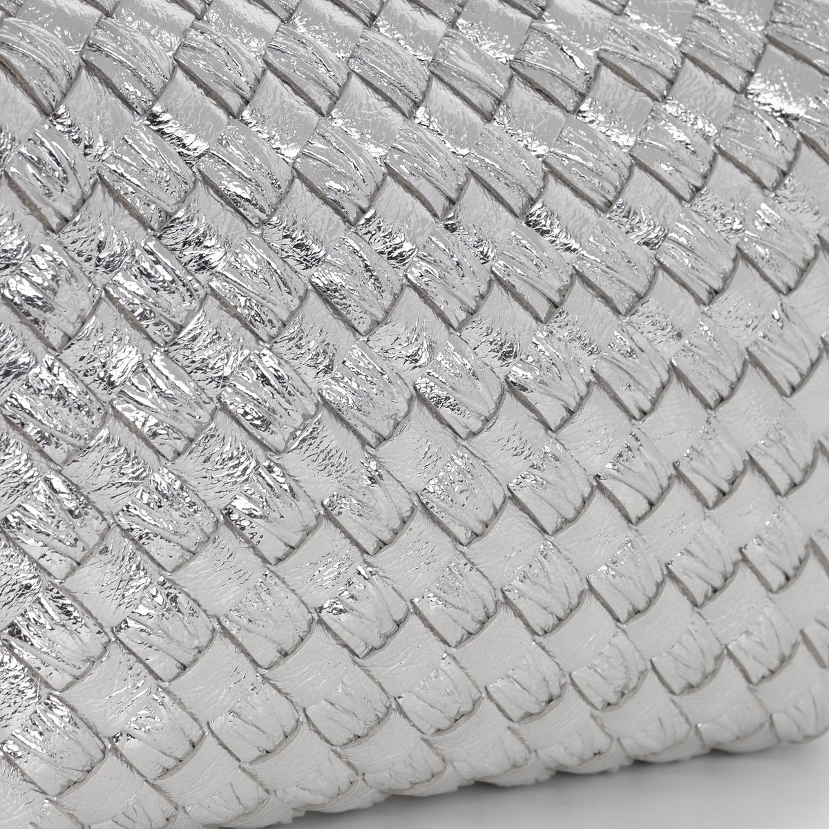 Bottega Veneta Mini Loop Camera Bag - Silver Metallic Intrecciato | Silver Hardware
