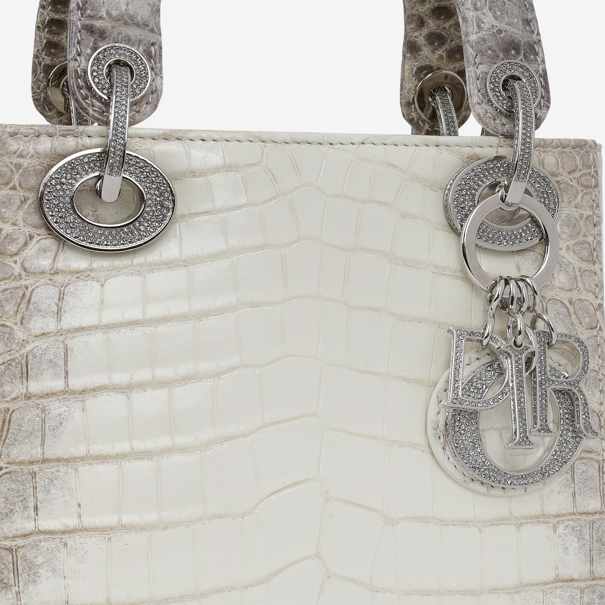 Dior Mini Lady Dior - Himalayan Crocodile Niloticus Diamante | Silver Hardware