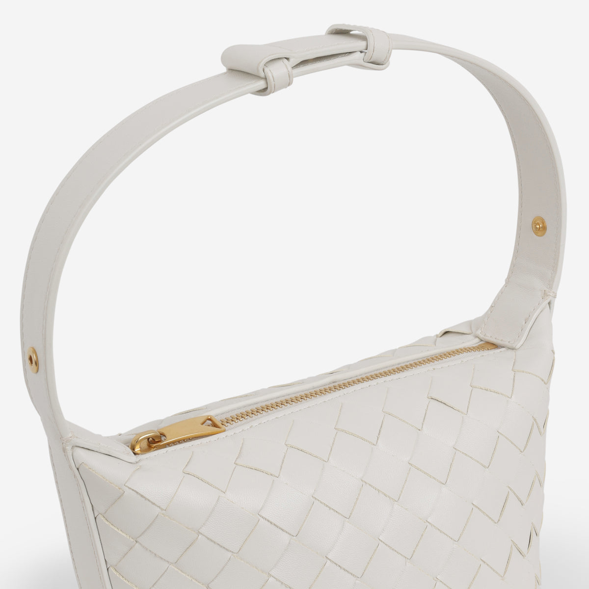 Bottega Candy Wallace Bag - White Intrecciato | Gold Hardware