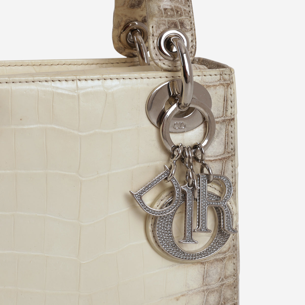 Dior Mini Lady Dior - Himalayan Crocodile Niloticus Diamante | Silver Hardware