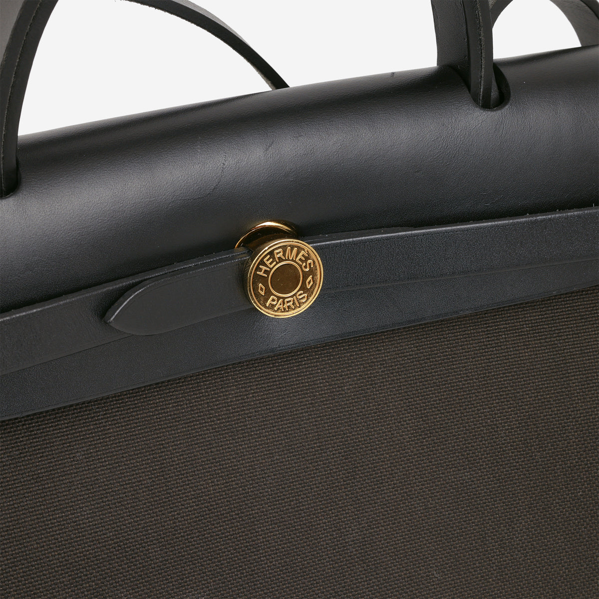 Hermés Herbag 31 - Ebene Toile Militaire / Noir Hunter | Gold Hardware