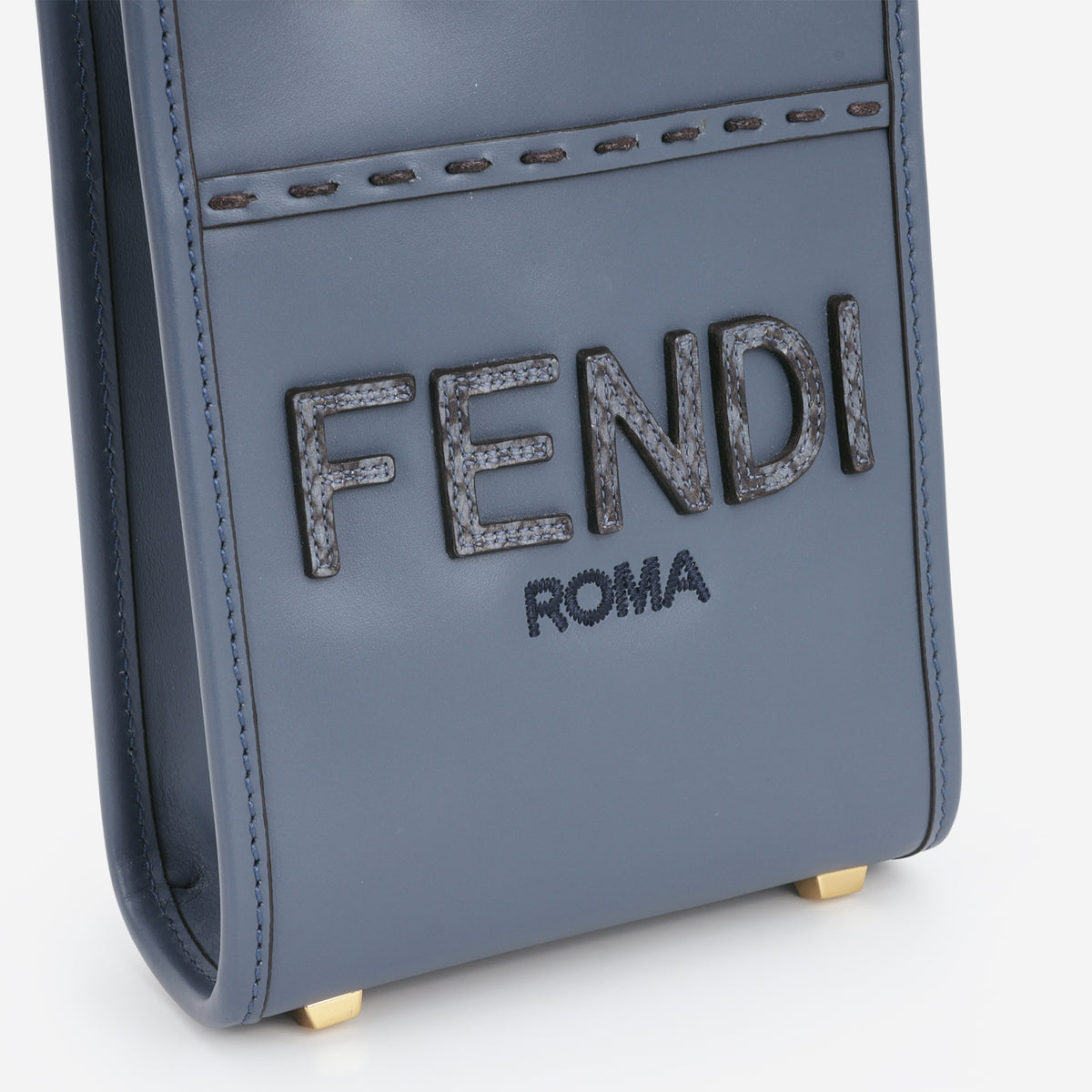 Fendi Mini Sunshine Tote - Blue Calfskin | Gold Hardware