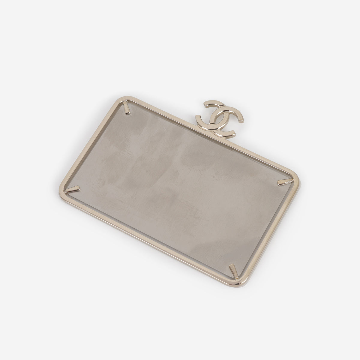Chanel Top Handle Vanity Case - Silver Metallic Lambskin | Champagne Gold Hardware