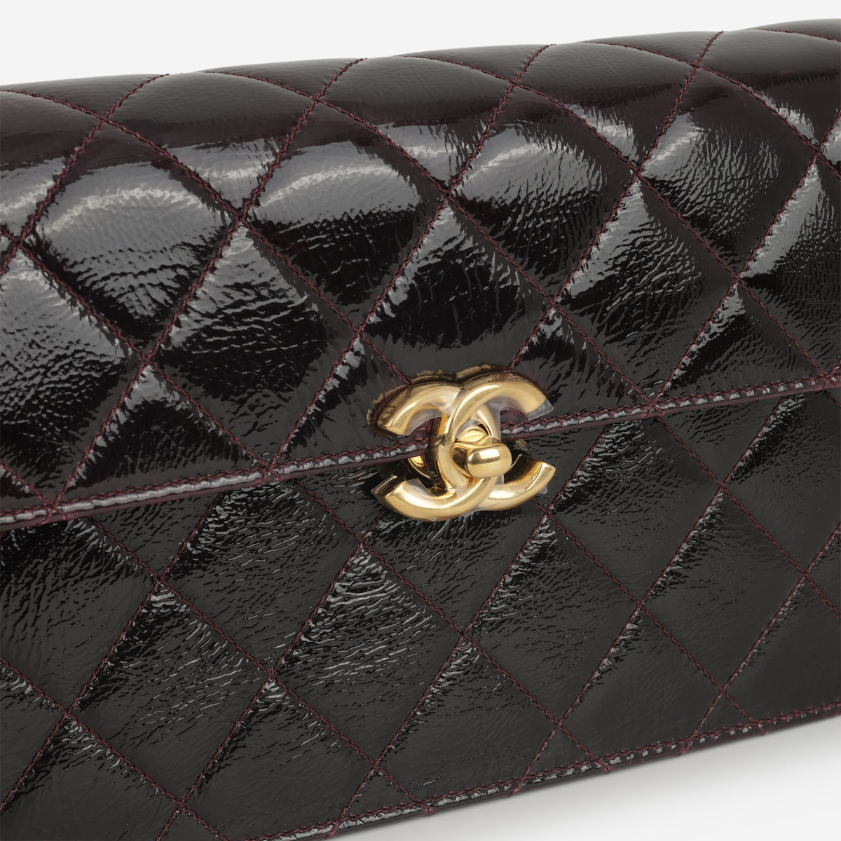 Chanel 25A Mini Flap - Plum Glazed Calfskin | Aged Gold Hardware