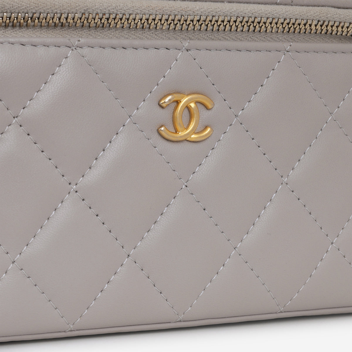 Chanel Small Vanity Pearl Crush - Grey Lambskin | Aged Gold Hardware
