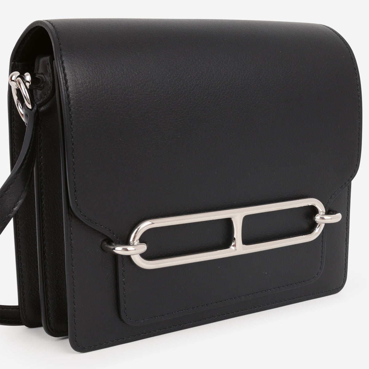 Hermès Mini Roulis - Noir Evergrain | Palladium Hardware