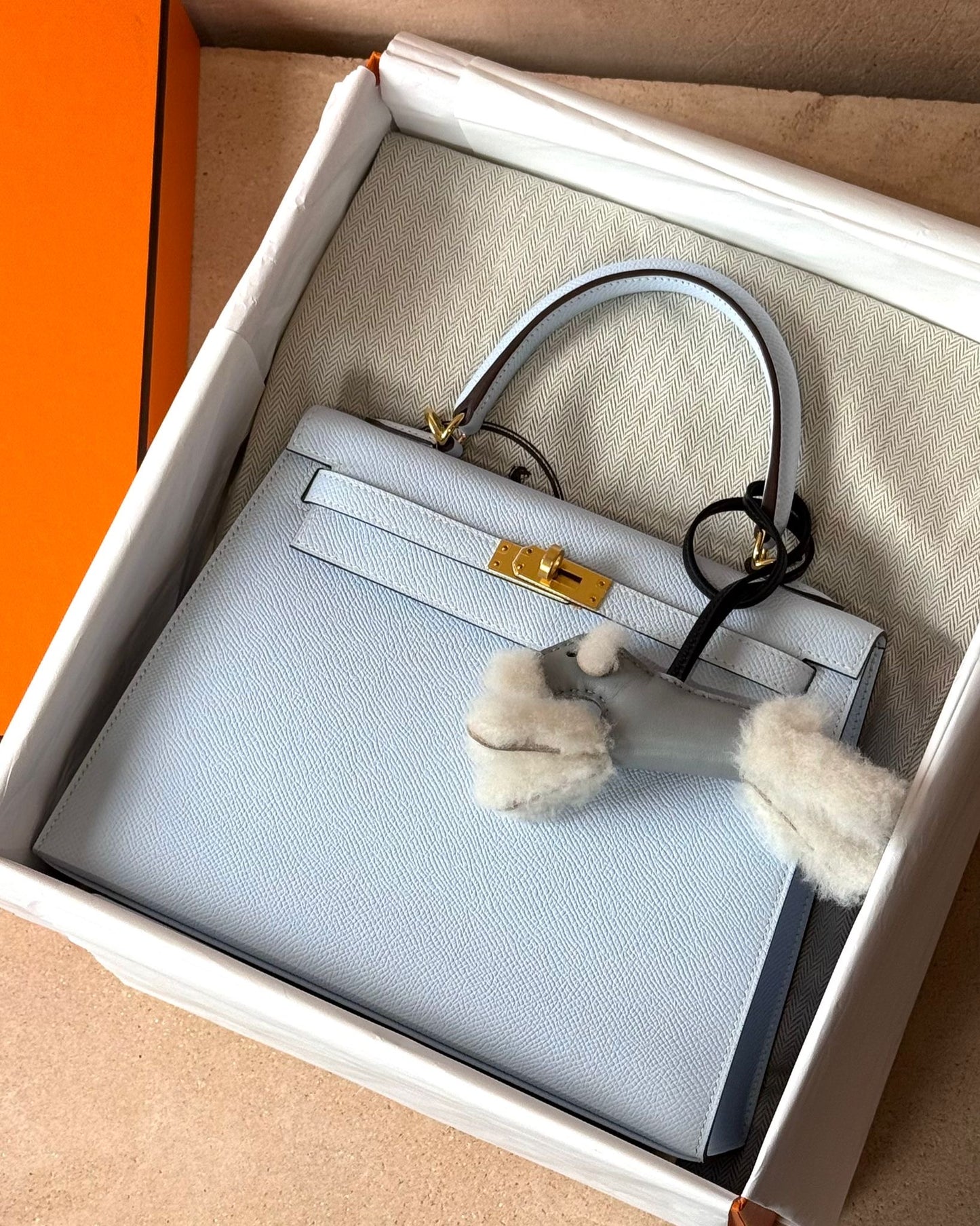 Hermès Kelly 25 - Bleu Brume Epsom | Gold Hardware