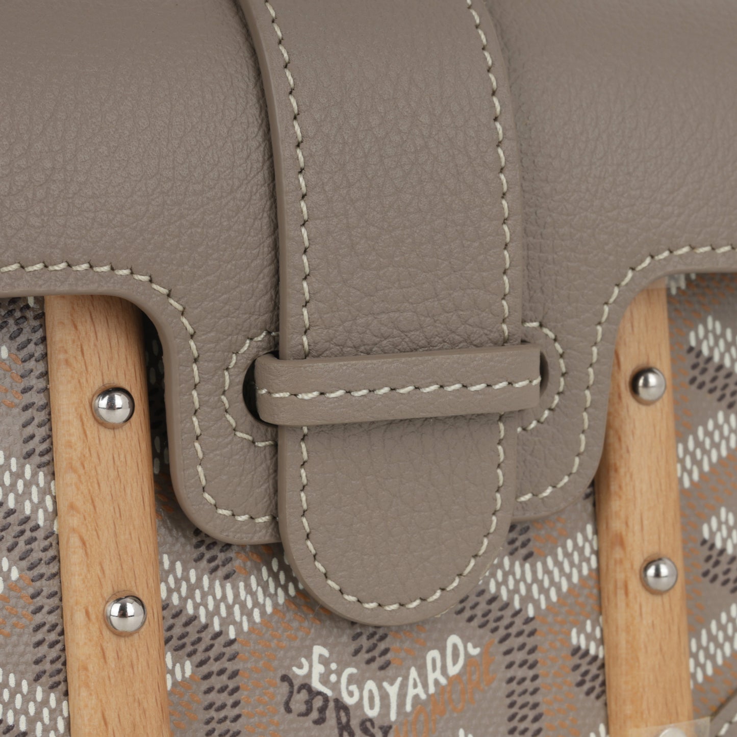 Goyard Nano Saïgon - Grey Goyardine / Grained Calfskin | Palladium Hardware