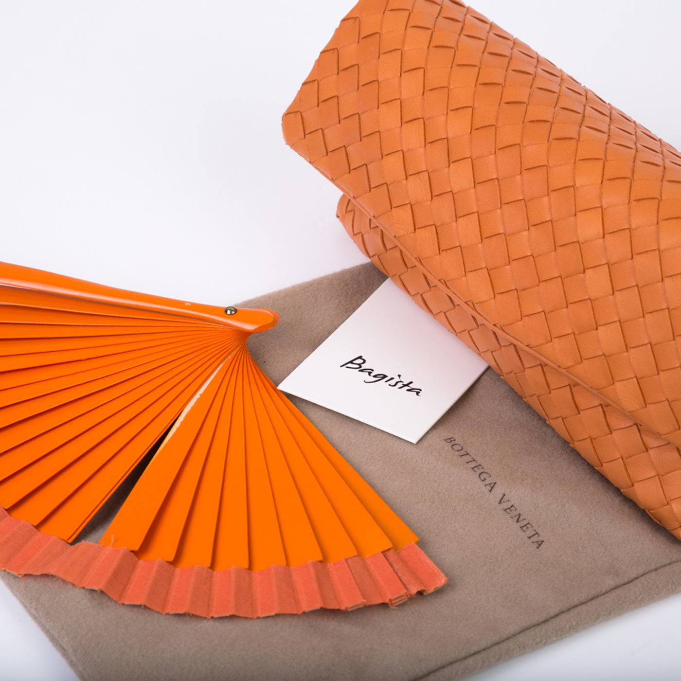 Intrecciato leather pouch