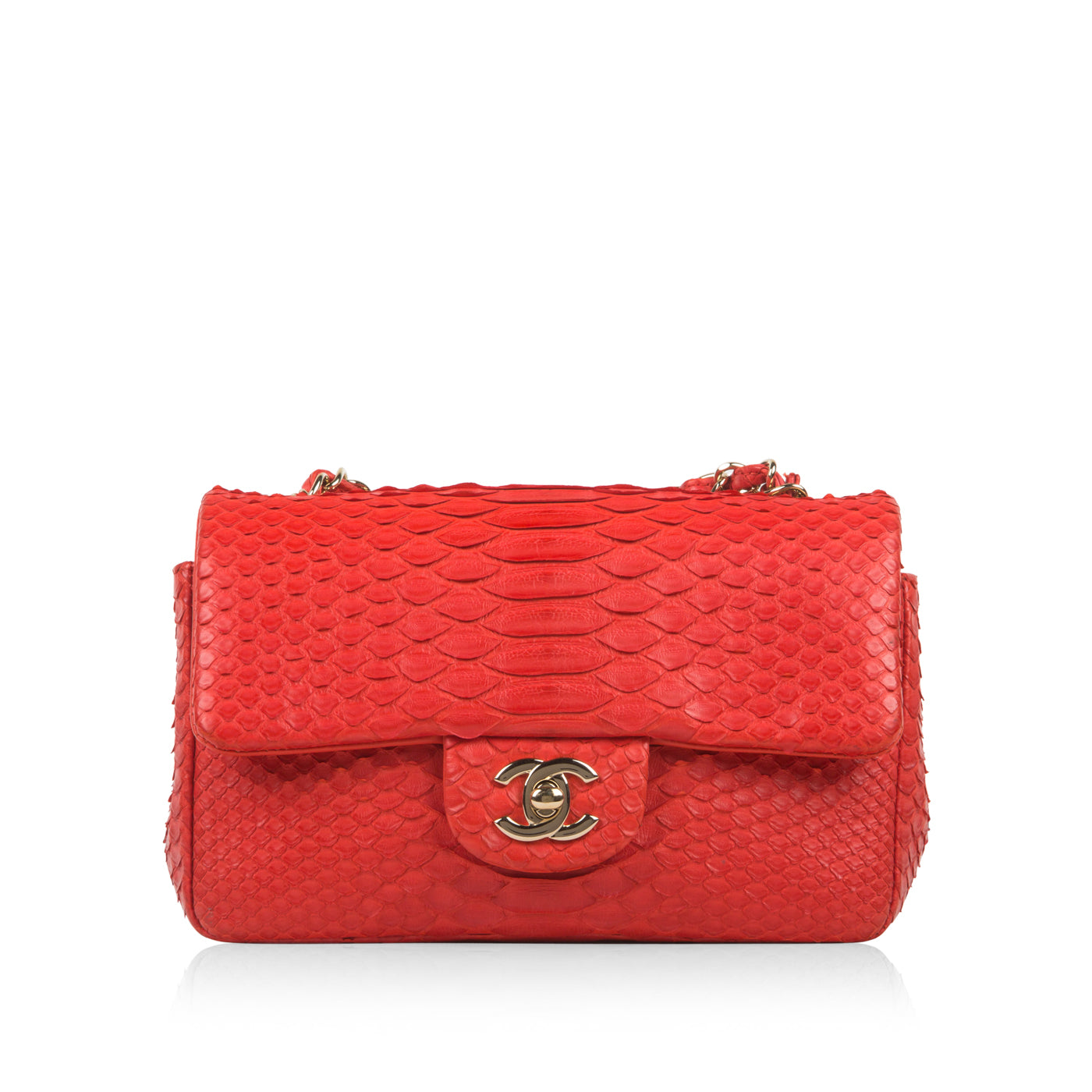 Classic Flap Bag Mini Rectangular Python