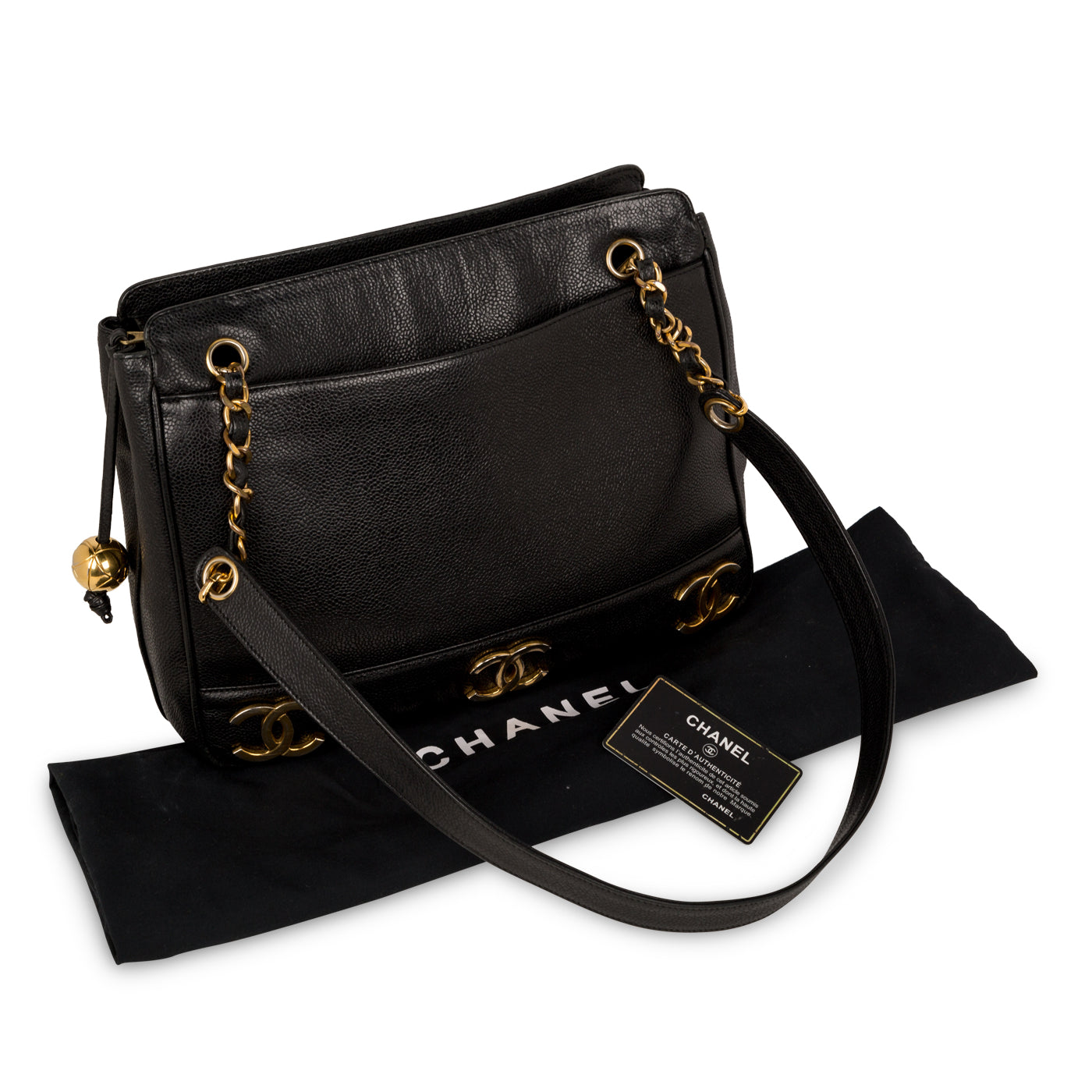 Triple Coco Caviar Shoulder Bag