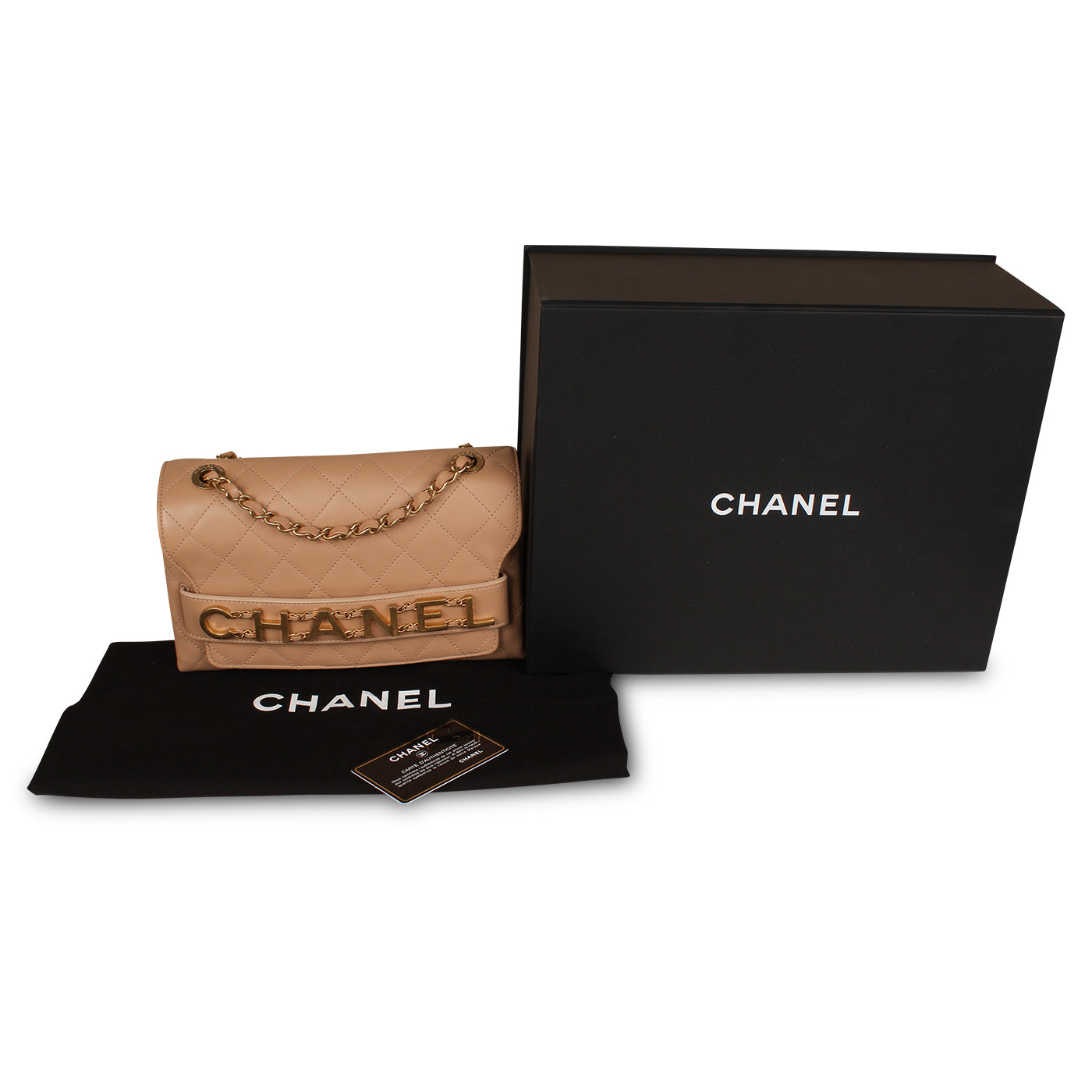 Medium Enchained Logo Flap Bag