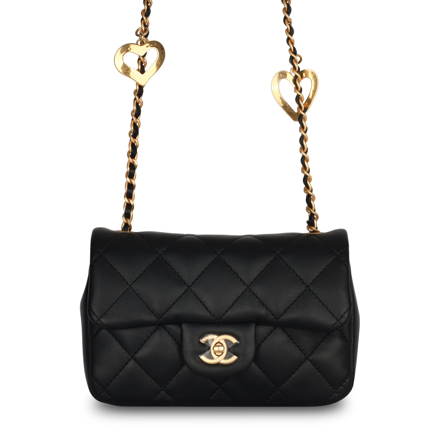 Mini Flap Bag - Heart Chain