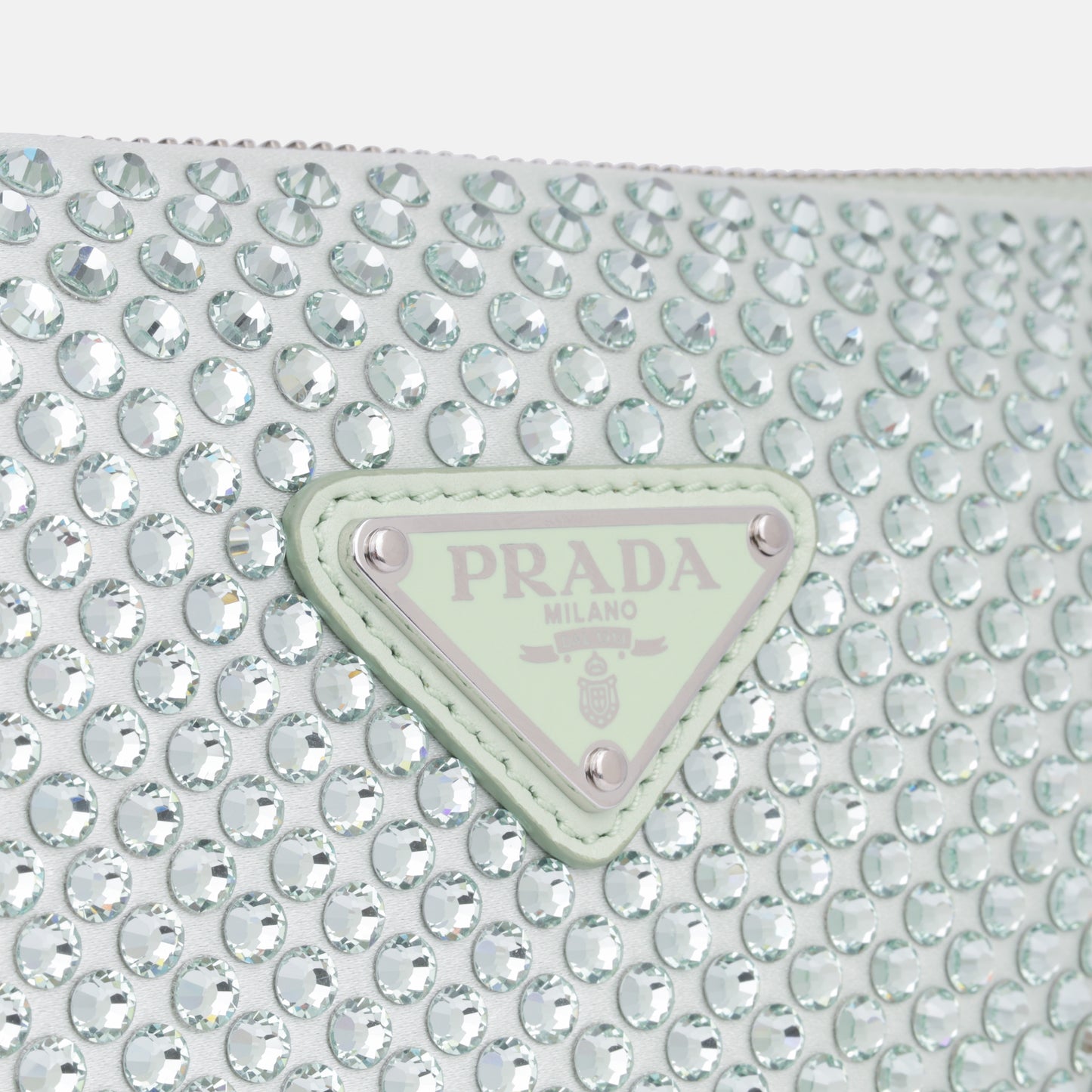 Crystal Studded Satin Pouch