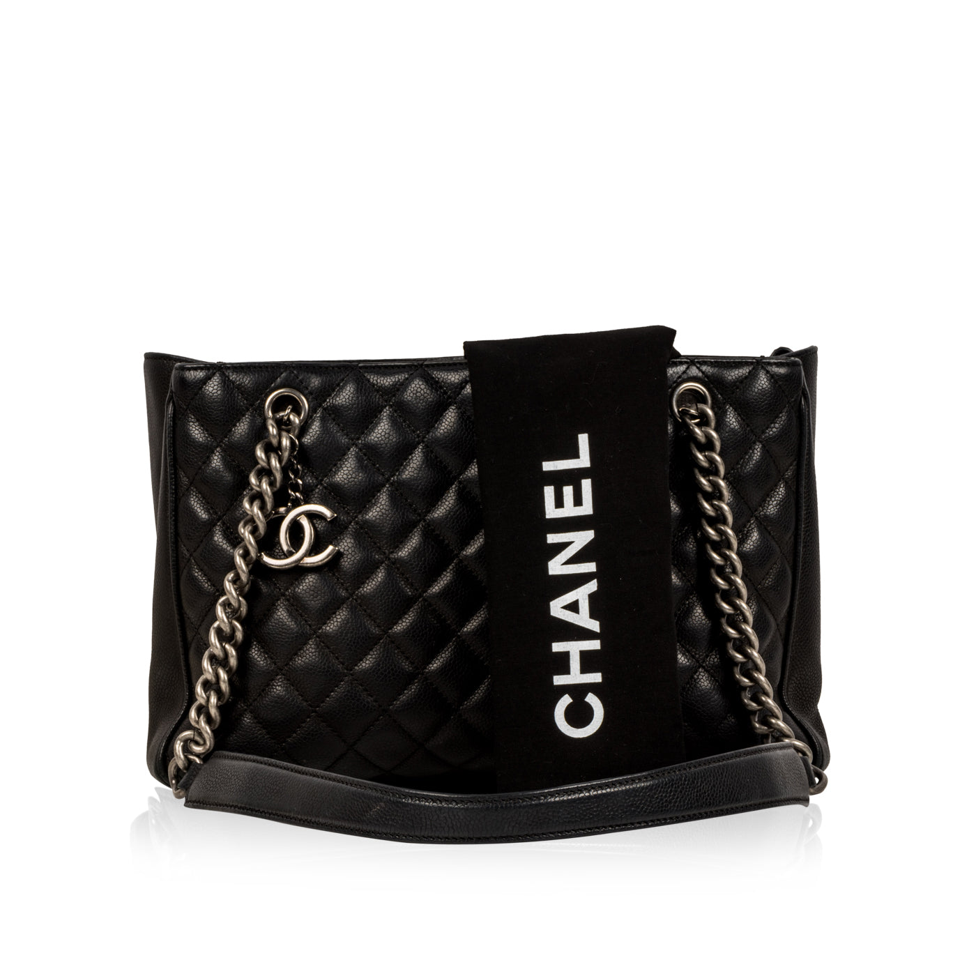 Chain Tote - Black - Caviar