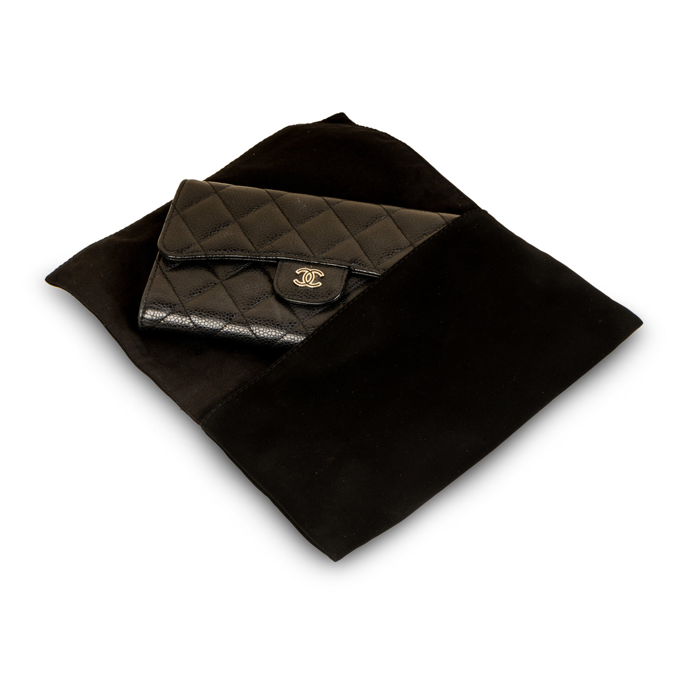 Long Flap Wallet - Caviar