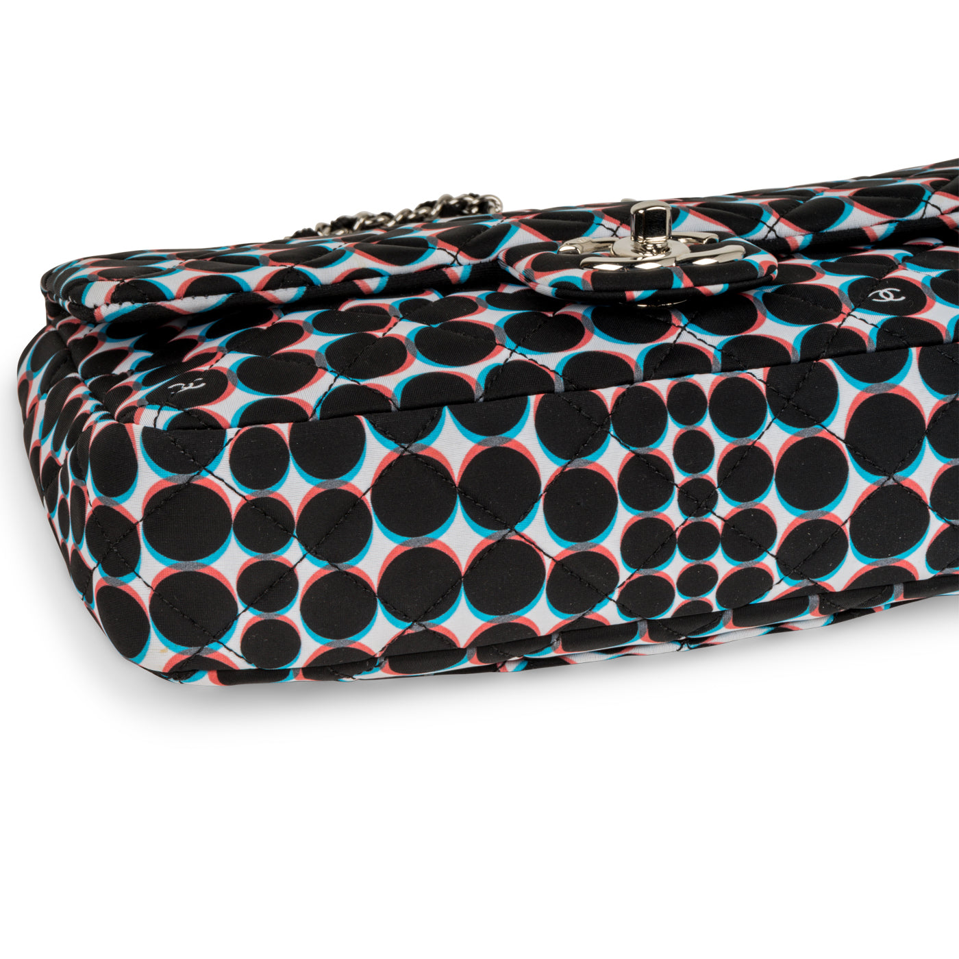 Polka-Dot Nylon Flap Bag