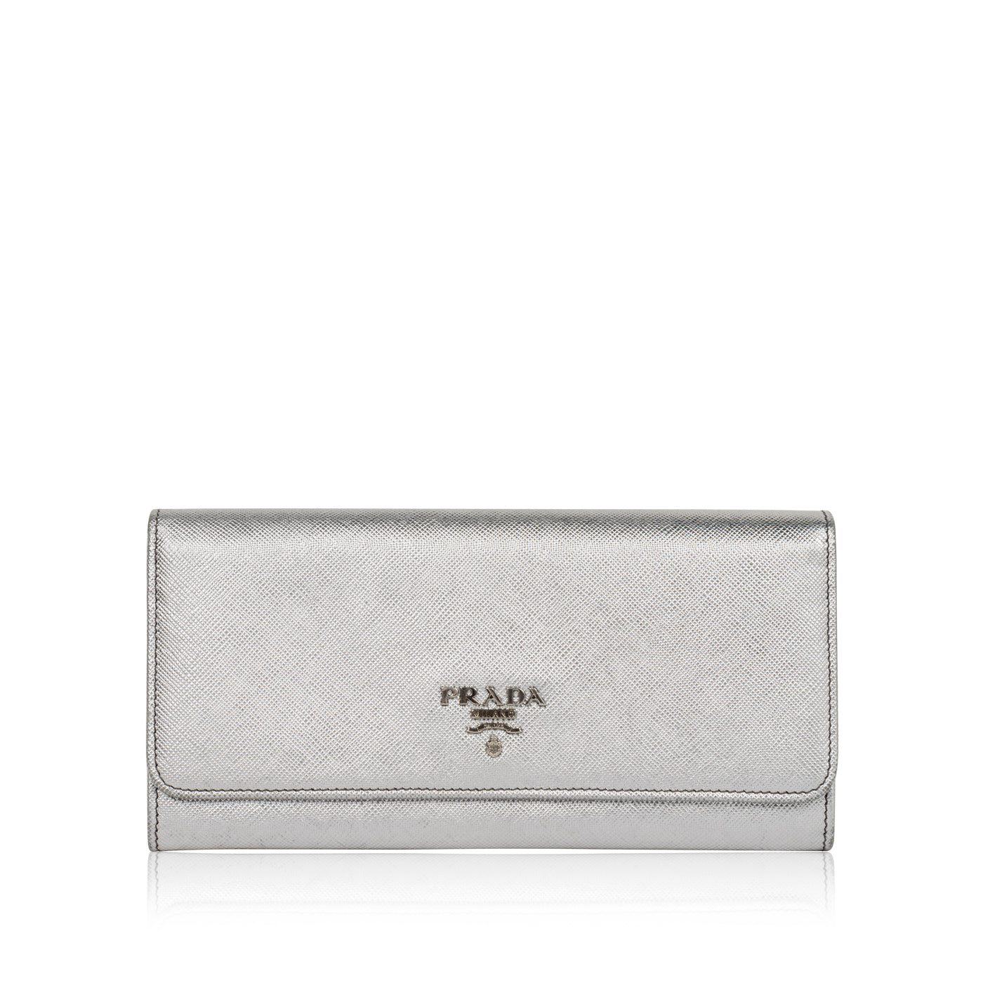 Prada - Metallic Saffiano Wallet - Pre-Loved – Bagista