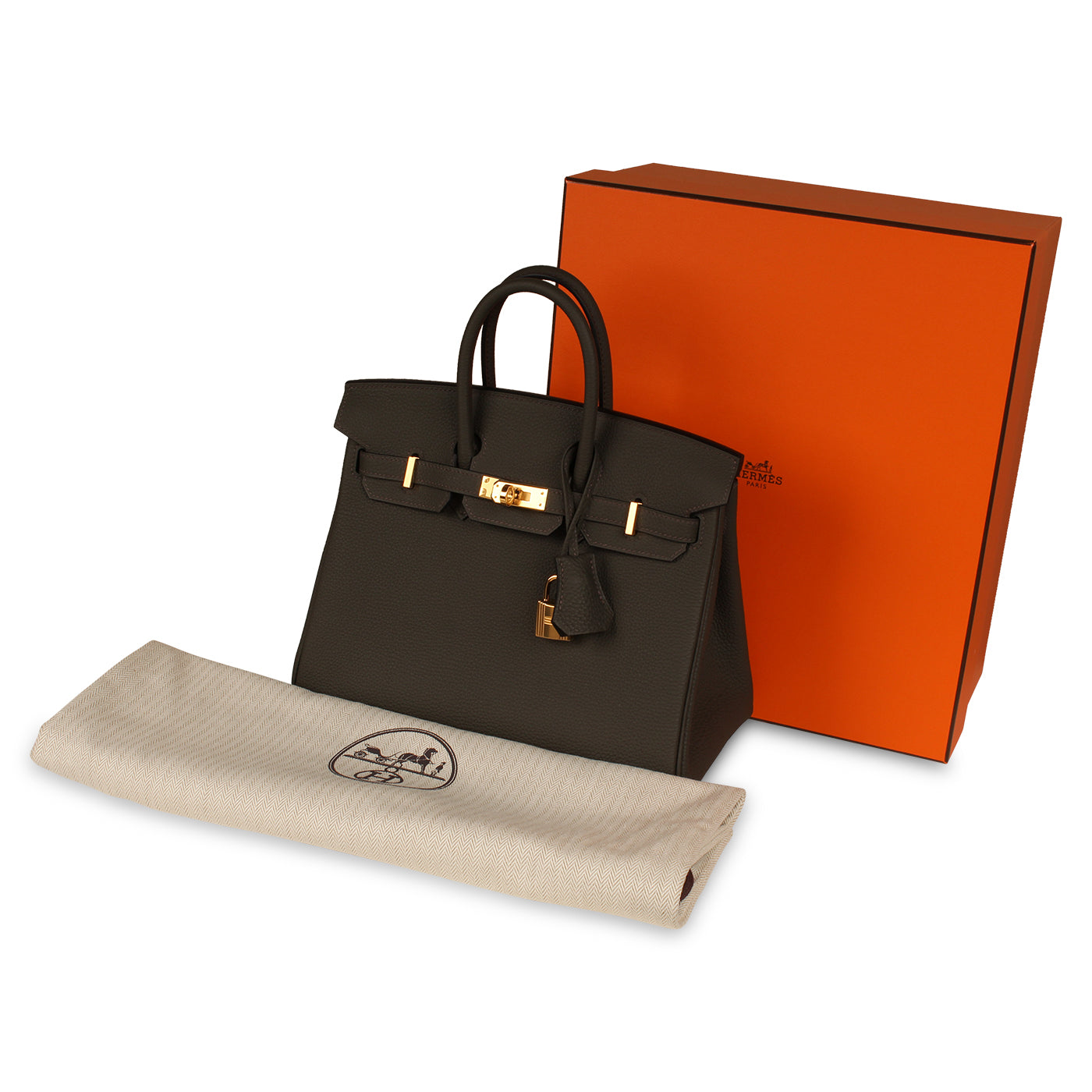 Birkin 25 - Vert De Gris Togo - GHW