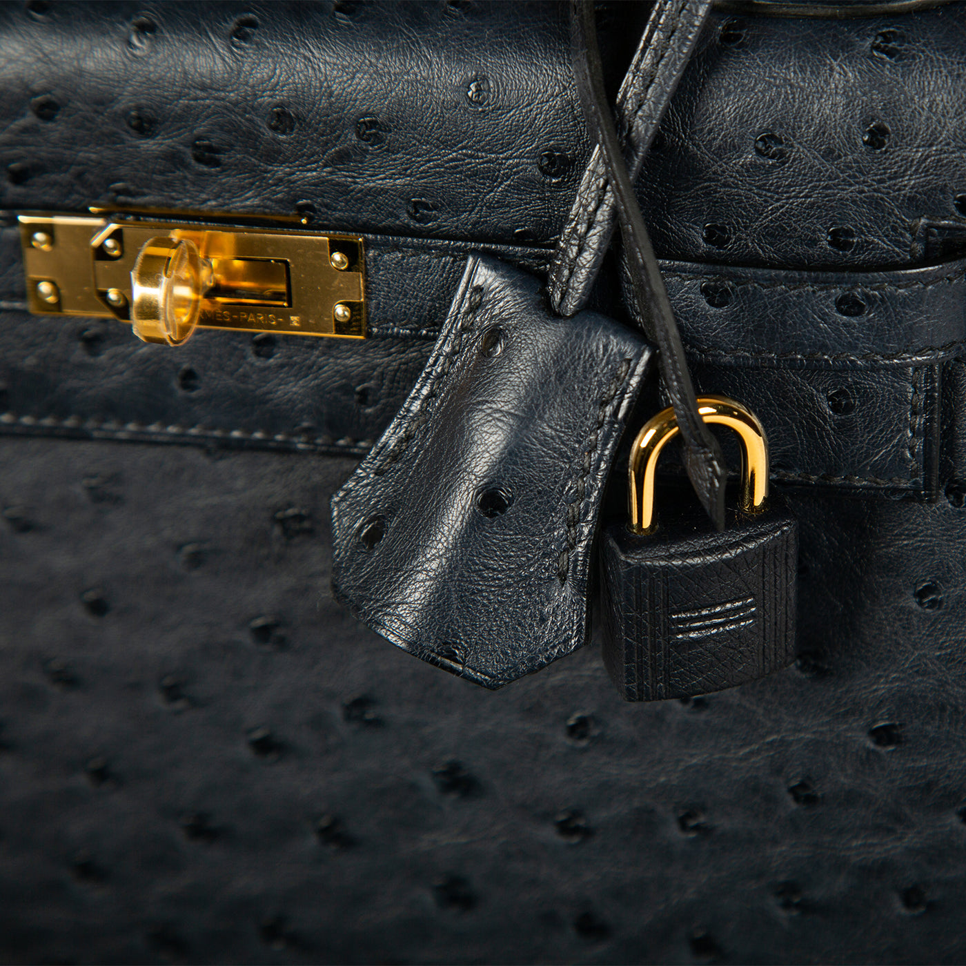 Kelly 25 - Blue Indigo Ostrich - GHW