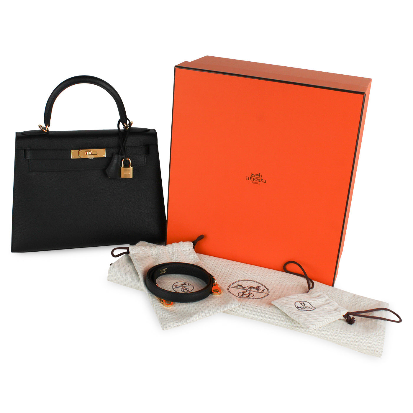 Kelly 28 - Black Epsom - GHW