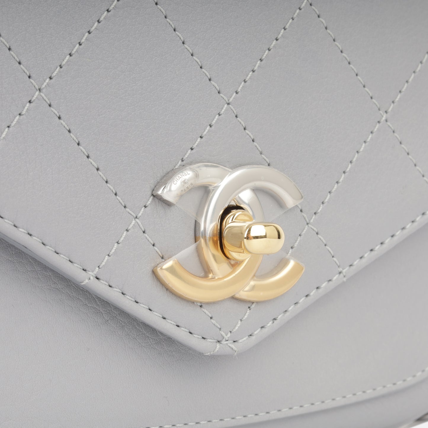 Chanel Seasonal Chain Flap Bag - Grey Calfskin | Gold & Silver Hardware