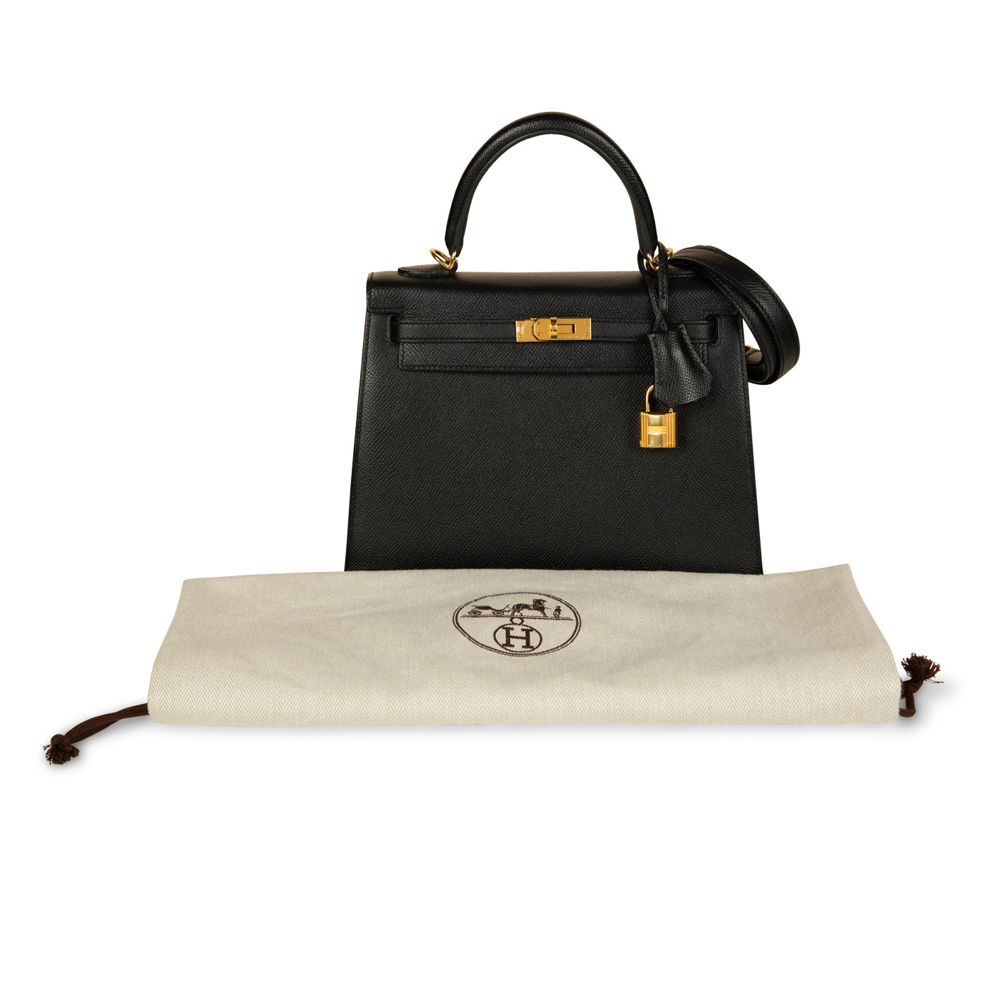 Kelly 25 - Black Epsom - GHW