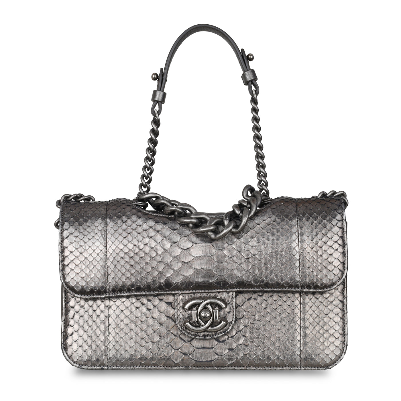 Python Flap Bag - Metallic