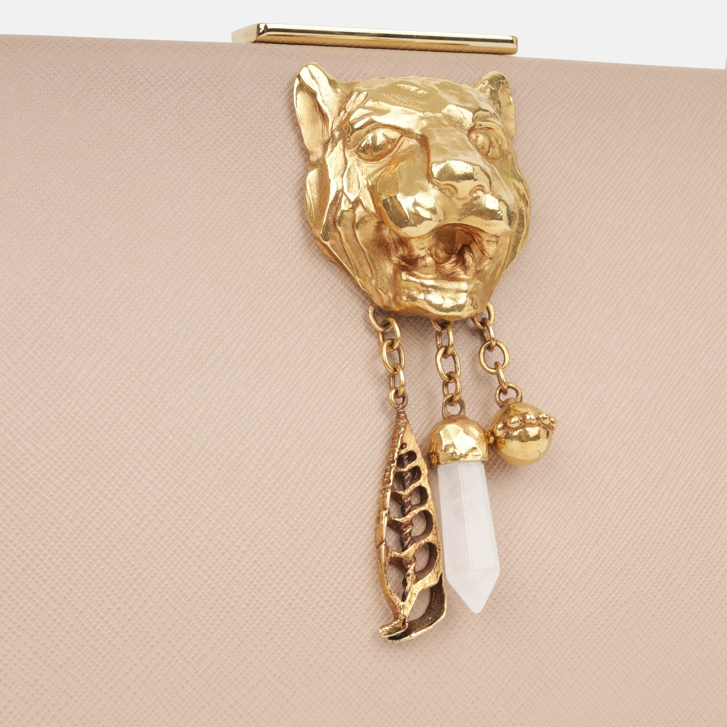 Tiger Saffiano Shoulder Bag