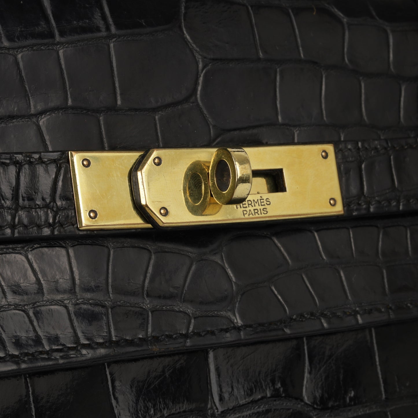 Vintage Kelly 32 - Noir Croc