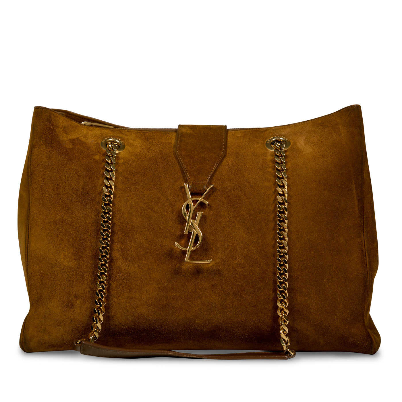 Saint Laurent - Classic Monogram Shopping Tote Brown - Suede - Pre 