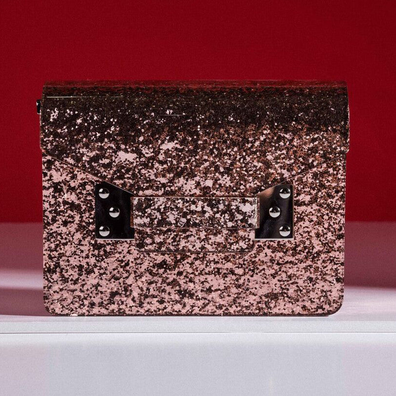 Compton Glittered Perspex Clutch