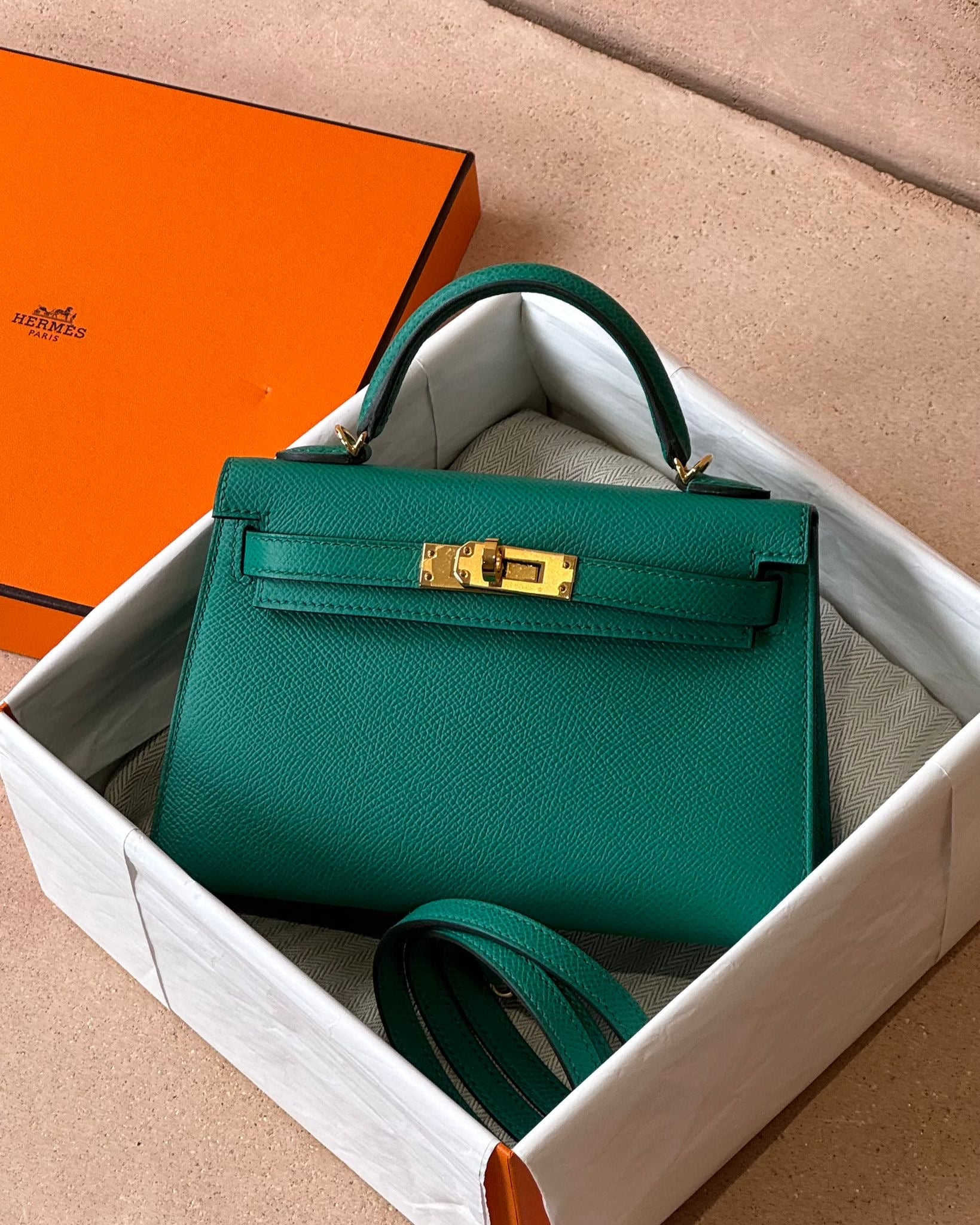 Hermès Mini Kelly - Vert Vertigo Epsom | Gold Hardware - Bagista
