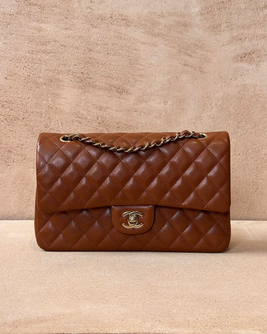 Chanel Medium Classic Flap - Tan Caviar | Champagne Gold Hardware