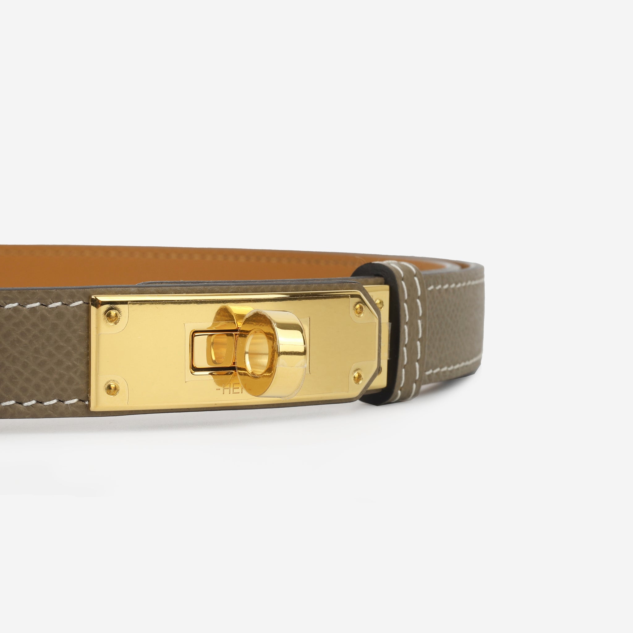 Hermès - Kelly Belt - Etoupe Epsom GHW - Brand New | Bagista