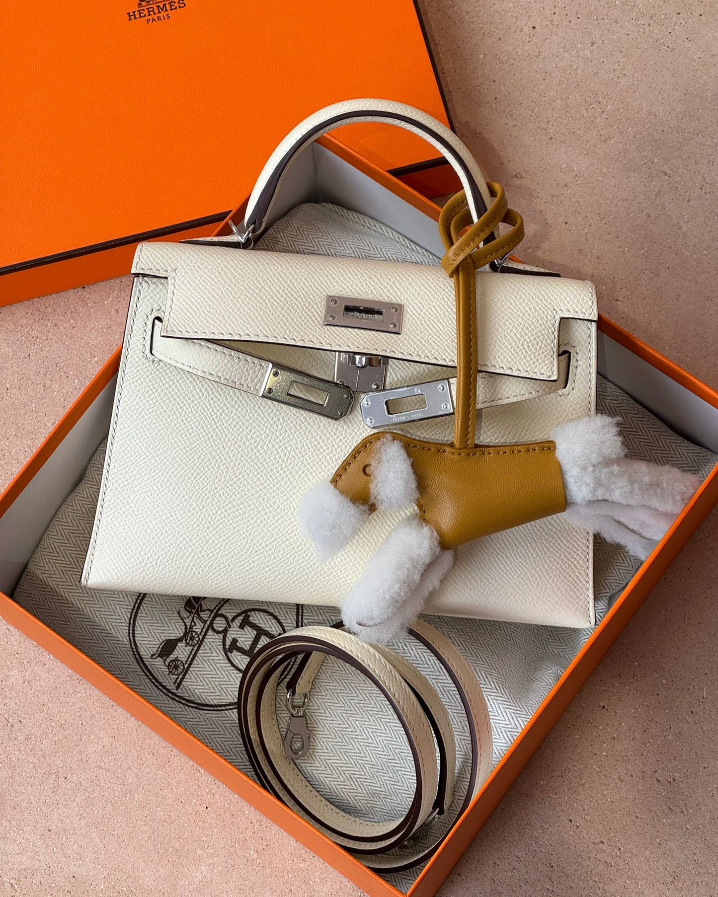 Hermès Mini Kelly - Nata Epsom | Palladium