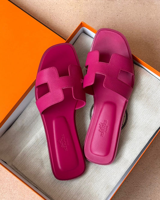 Hermès Oran Sandals - Framboise Epsom | Size 36.5