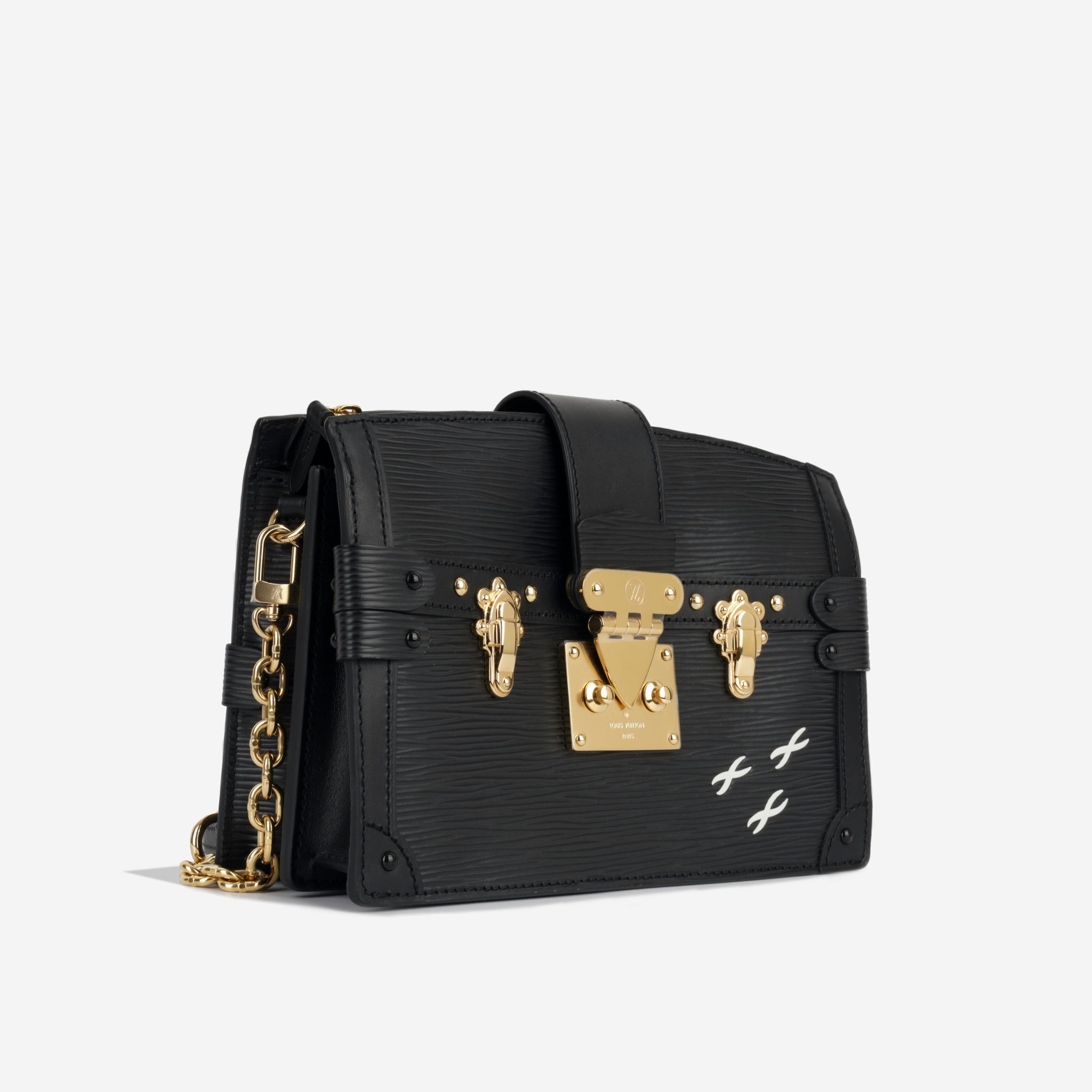 Louis Vuitton Supple Trunk Messenger Bag EPI Leather Black