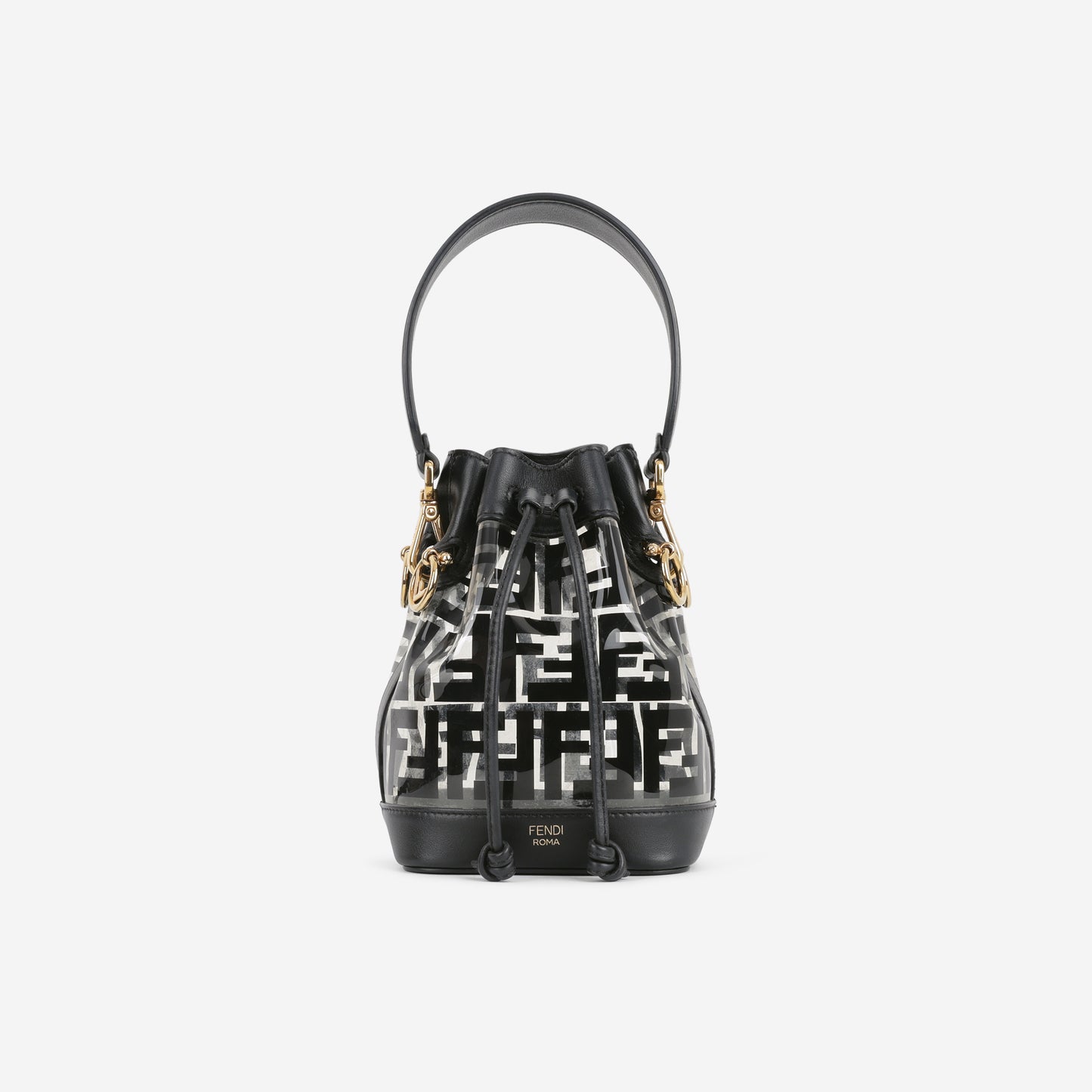 Fendi Mini Mon Tresor Bucket Bag - Black and Clear PVC | Gold Hardware