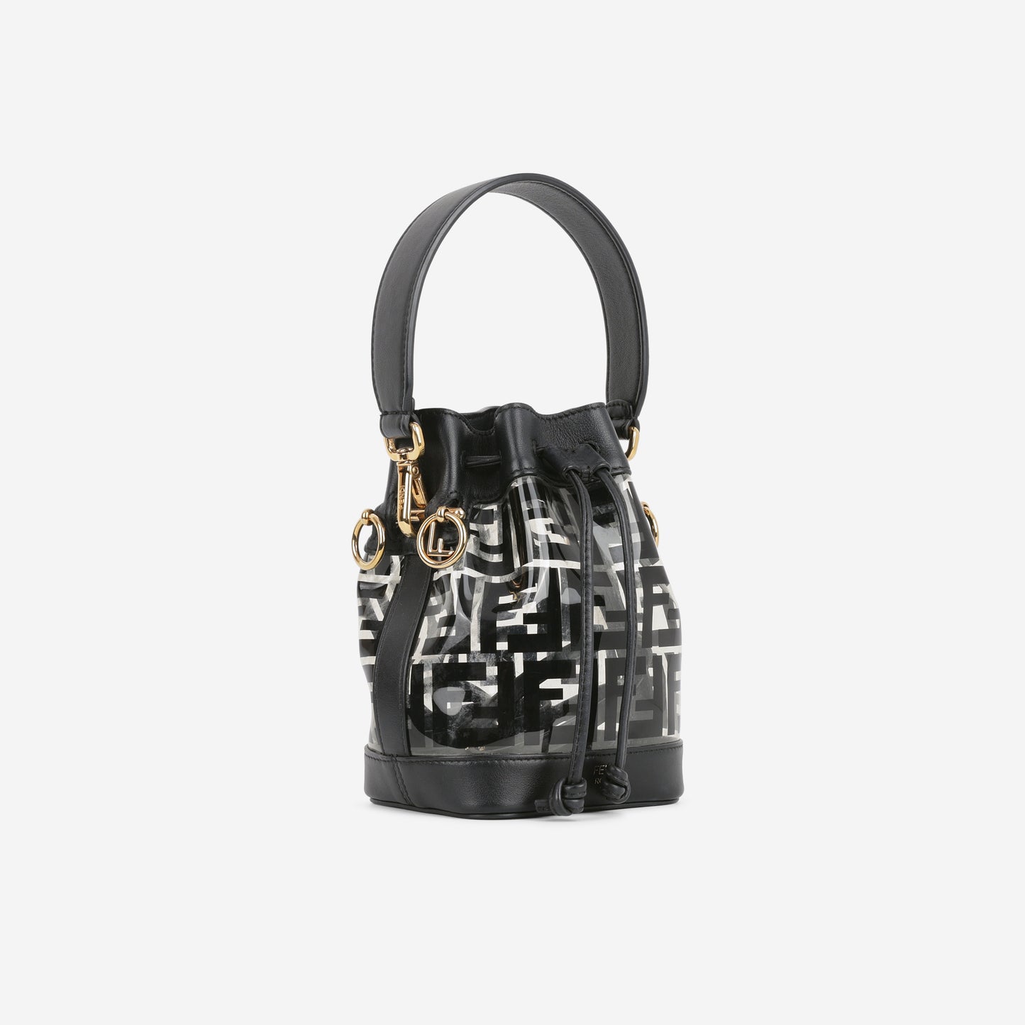 Fendi Mini Mon Tresor Bucket Bag - Black and Clear PVC | Gold Hardware