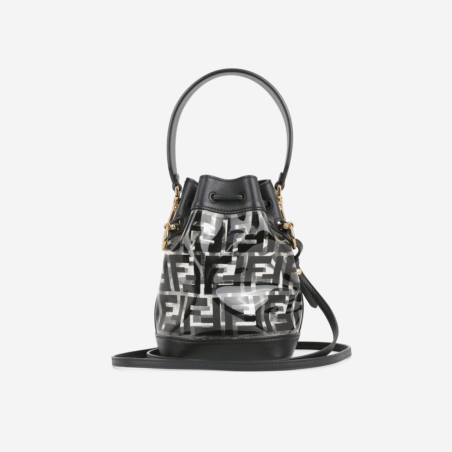 Fendi Mini Mon Tresor Bucket Bag - Black and Clear PVC | Gold Hardware