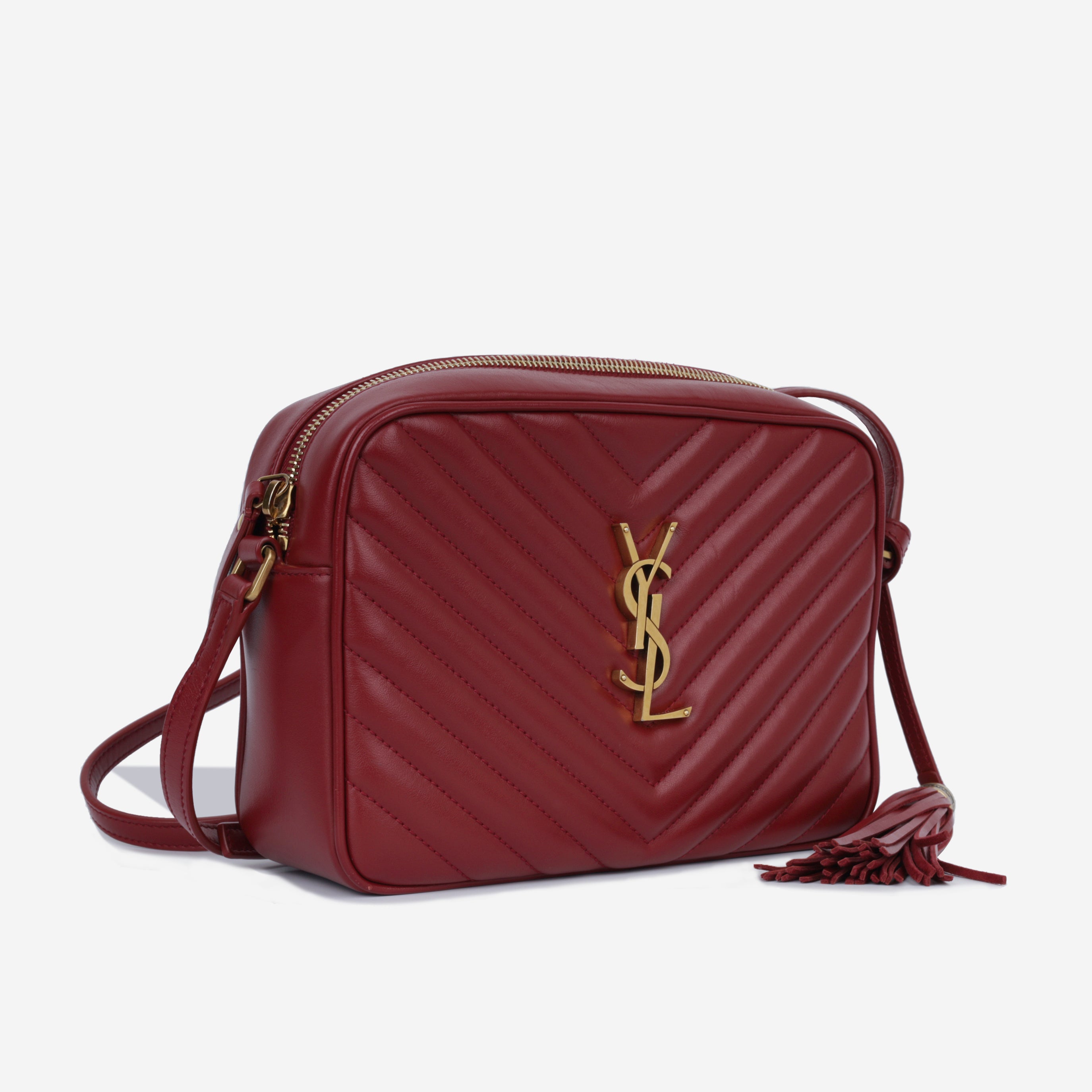 Saint Laurent - Lou Camera Bag - Dark Red Calfskin - GHW - Pre