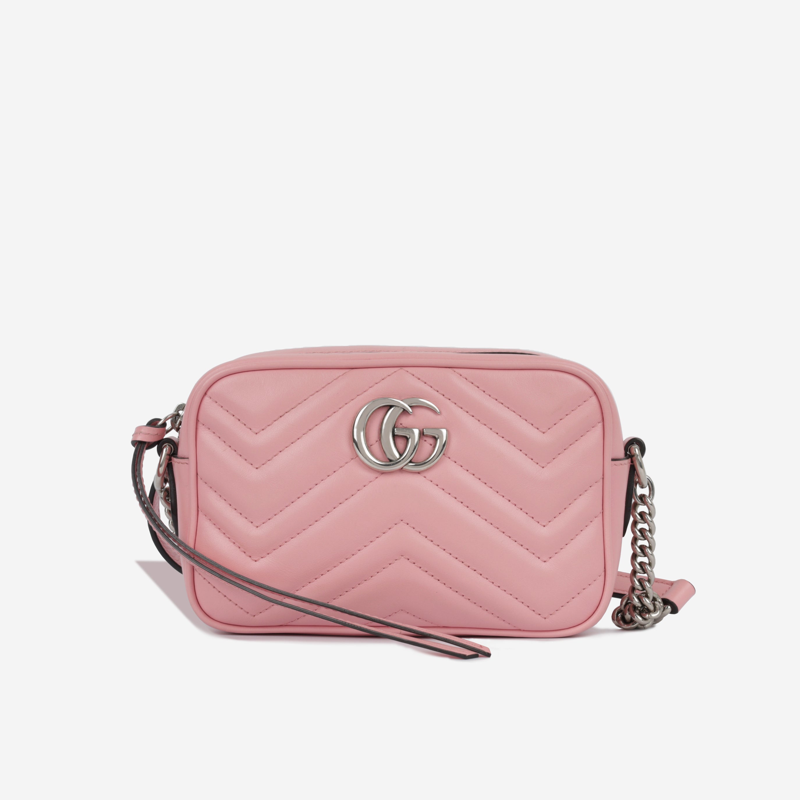 Gucci - Mini Marmont Bag - Pink Calfskin Matelassé Leather - SHW