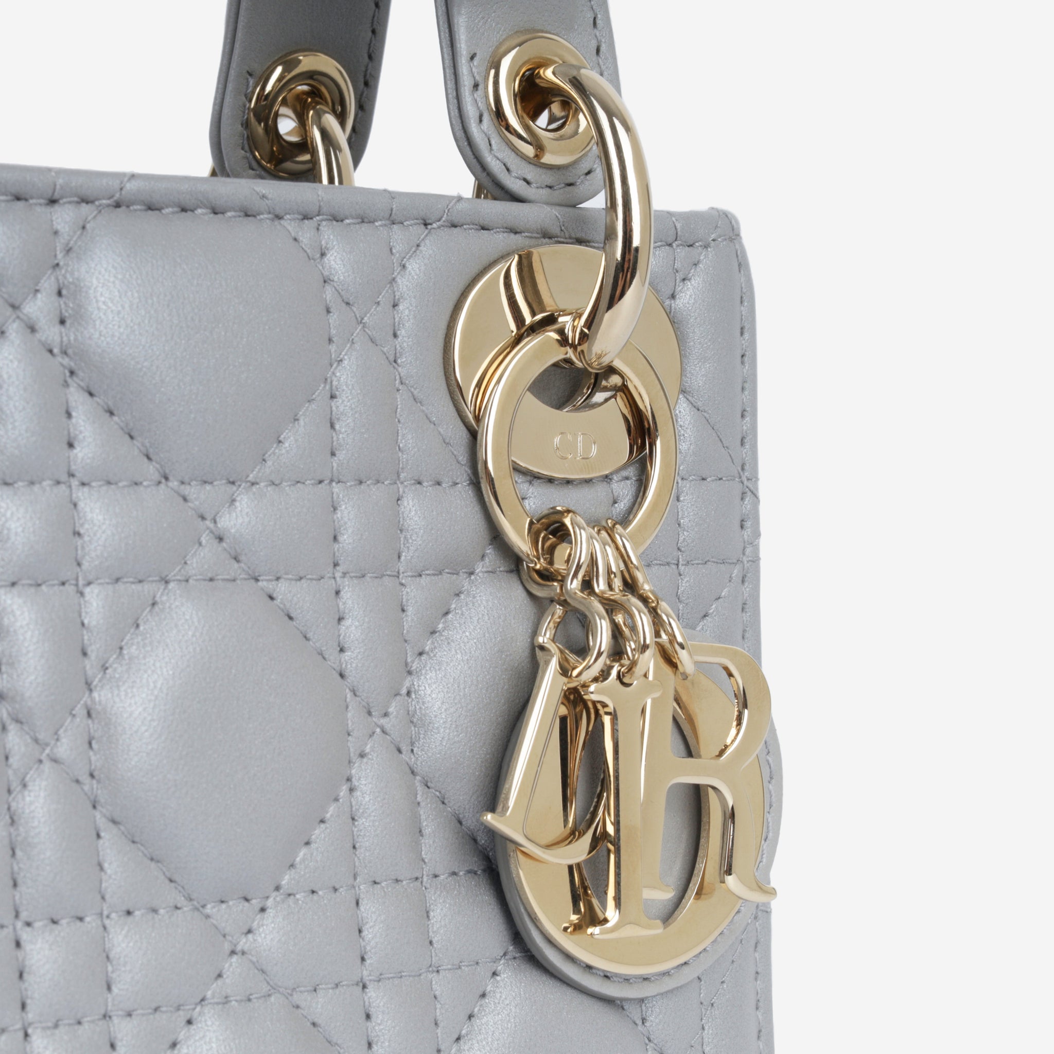 Mini Lady Dior Bag Opaline Gray Pearlescent Cannage Lambskin