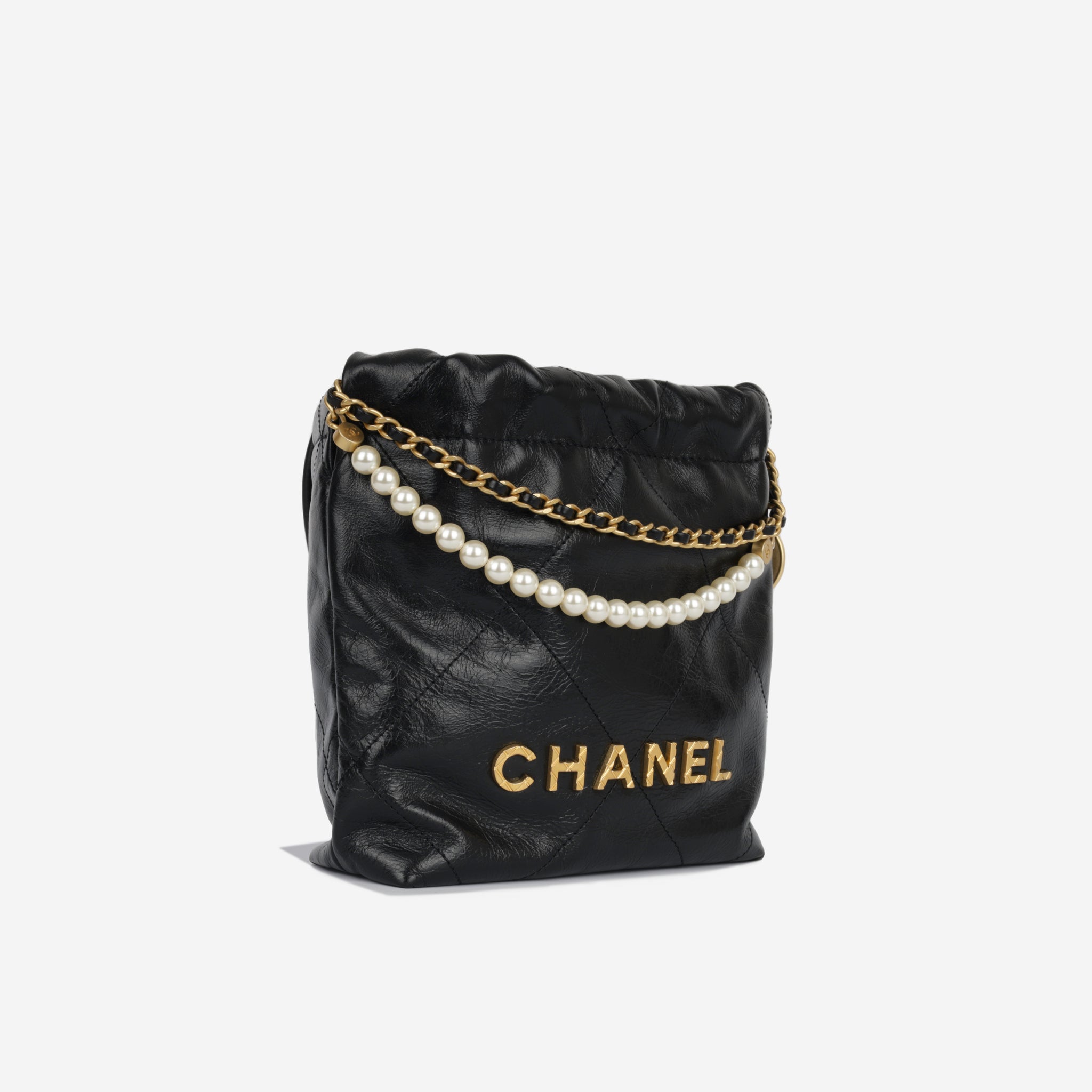 Chanel - 22 Mini Handbag - Shiny Crumpled Calfskin - GHW - 2023