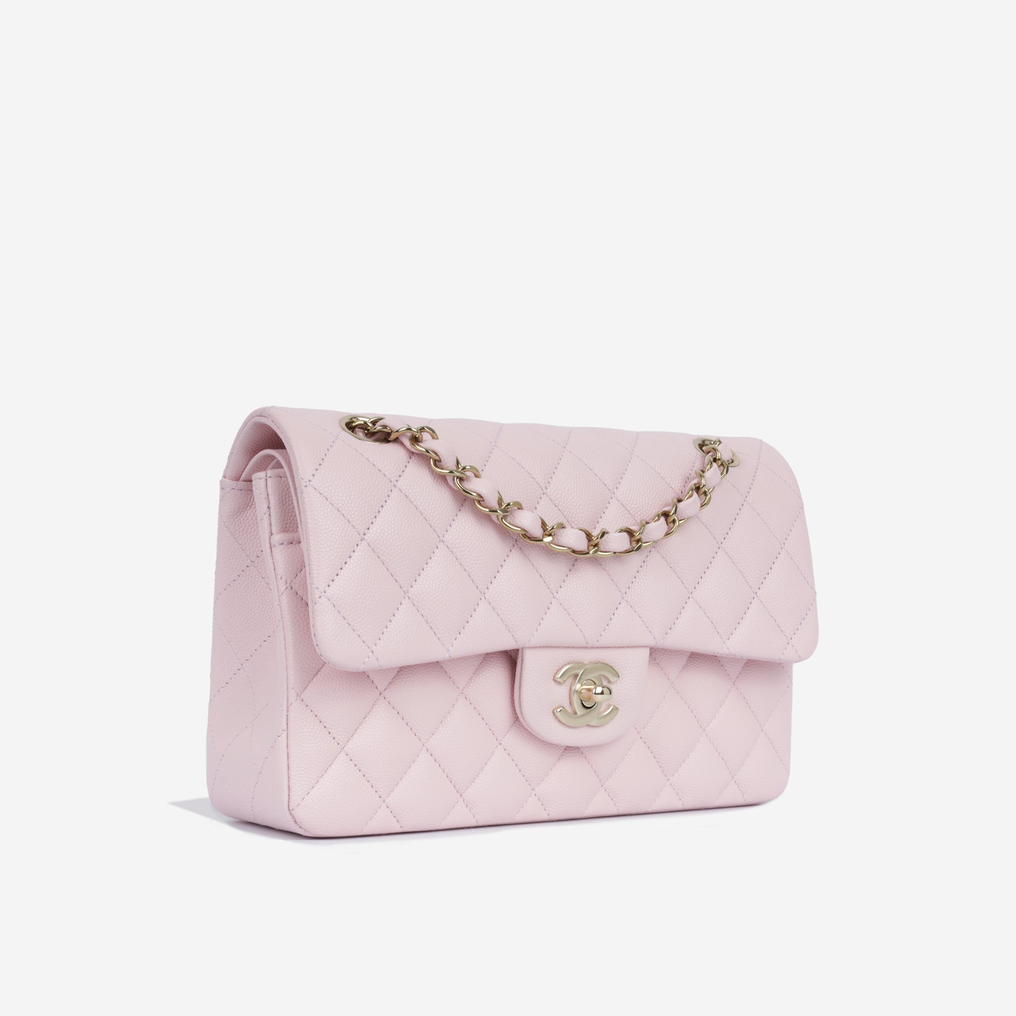 Chanel - Small Classic Flap Bag - Light Pink Caviar CGHW - Brand