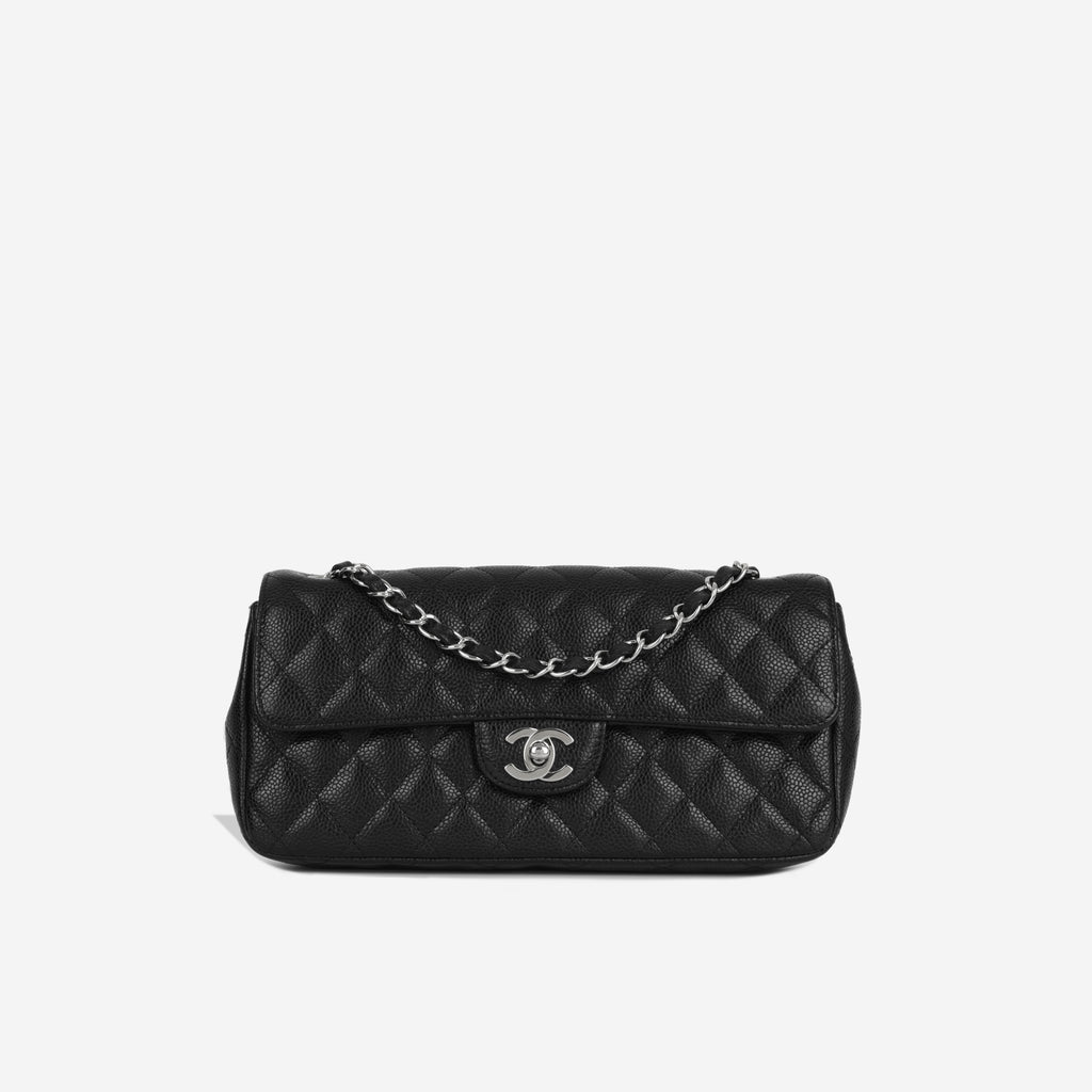 Chanel - East West Flap Bag - Black Caviar SHW - Pre Loved | Bagista