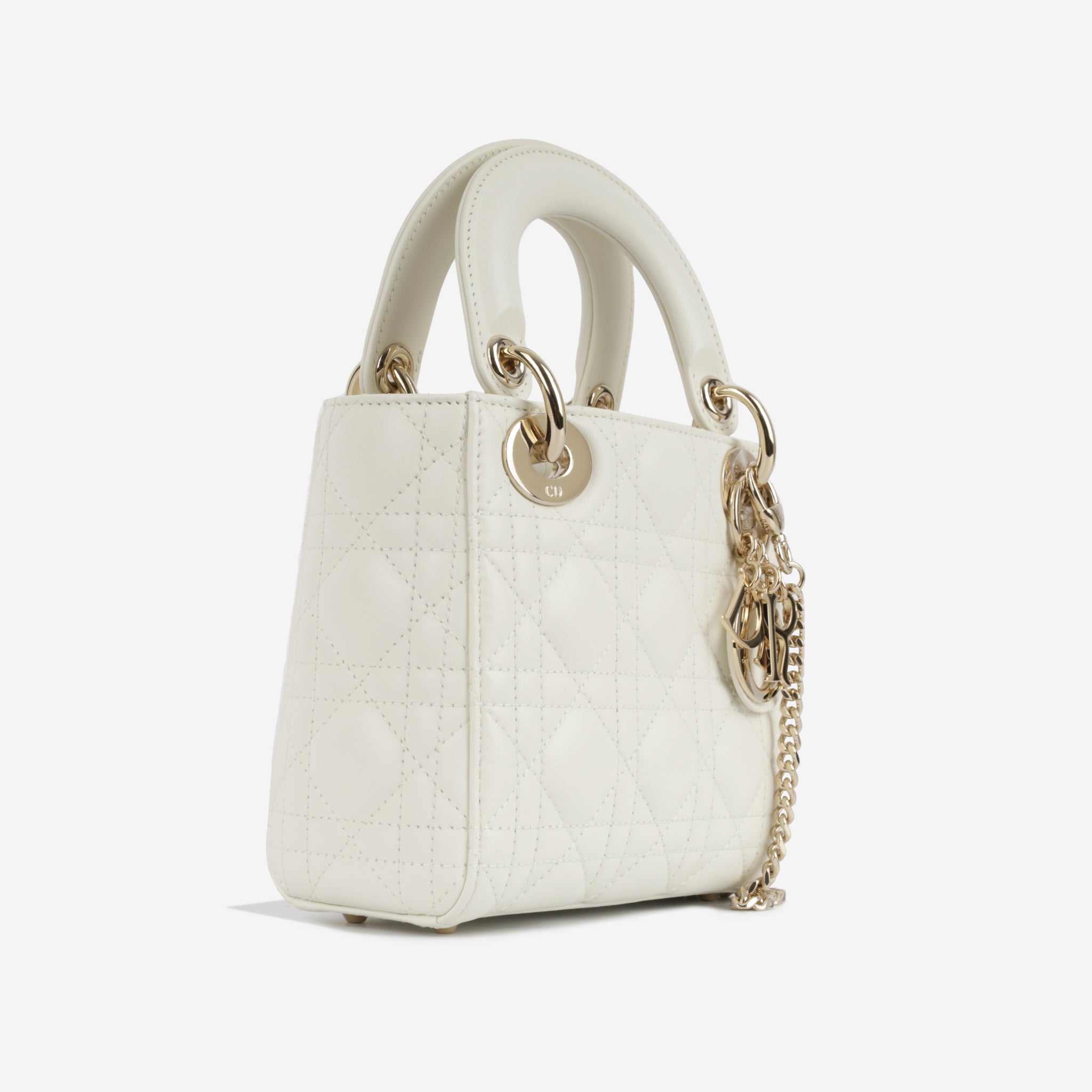 Dior - Mini Lady Dior - Off White Cannage Lambskin - CGHW | Bagista