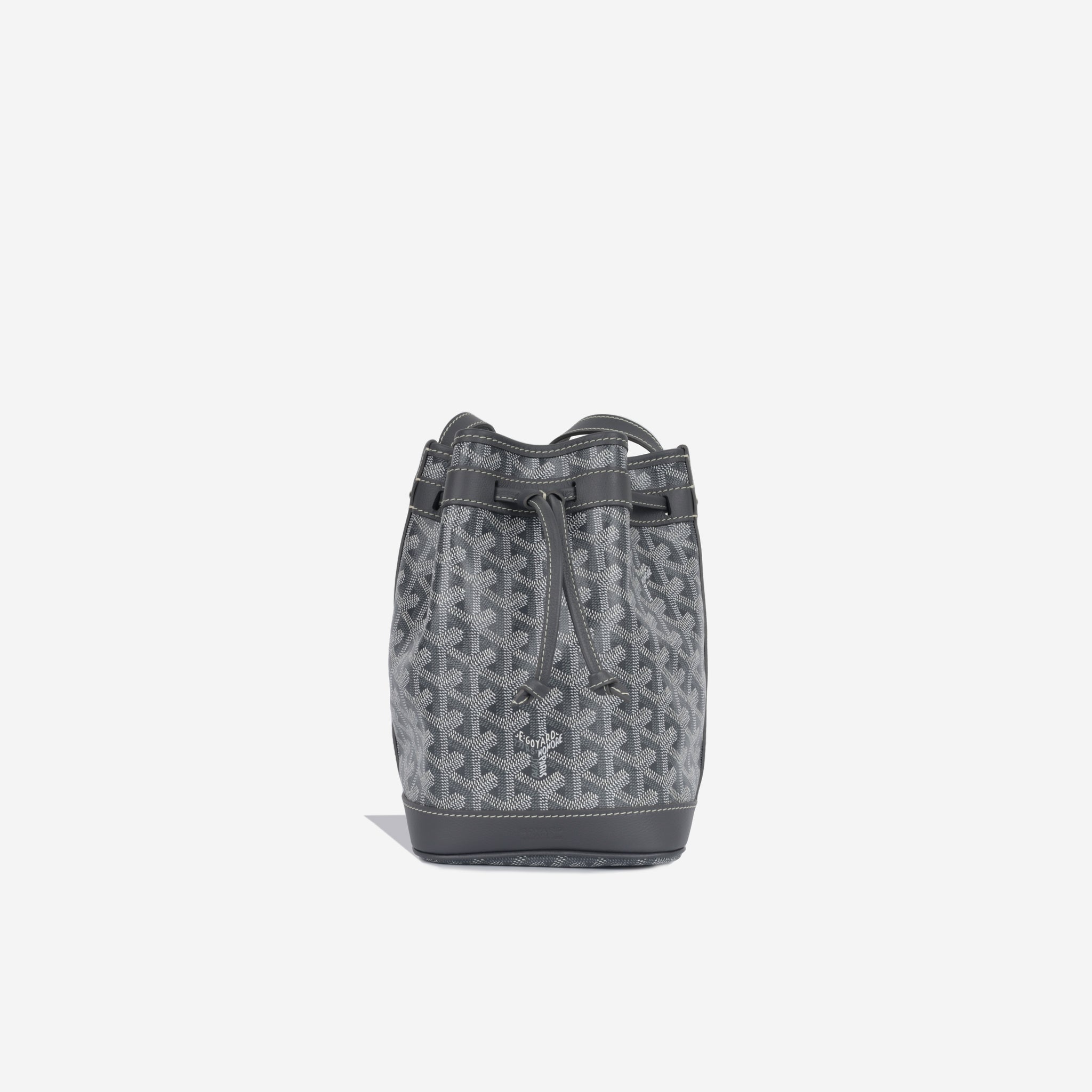 Goyard Goyardine Petit Flot Bucket Grey Canvas & Leather Shoulder  Crossbody Bag